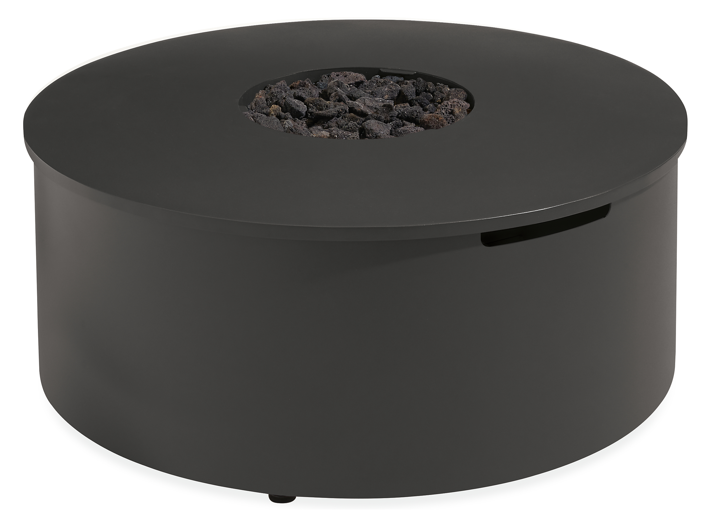 Adara 36 diam 15h Round Outdoor Fire Table with Natural Gas Hook-Up in Graphite