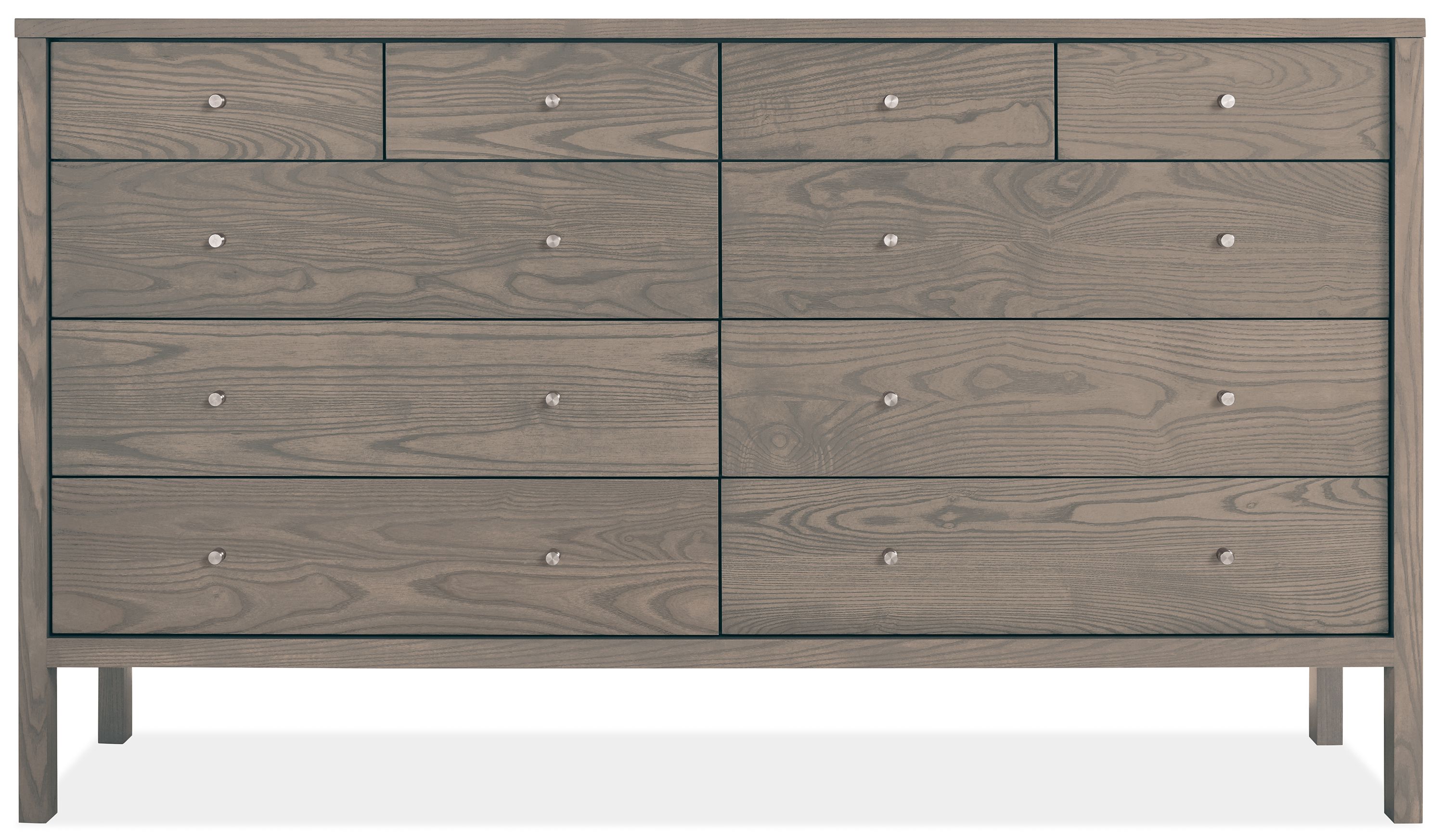 Emerson 72w 18d 42h Ten-Drawer Dresser in Shell w/Stainless Steel Knobs