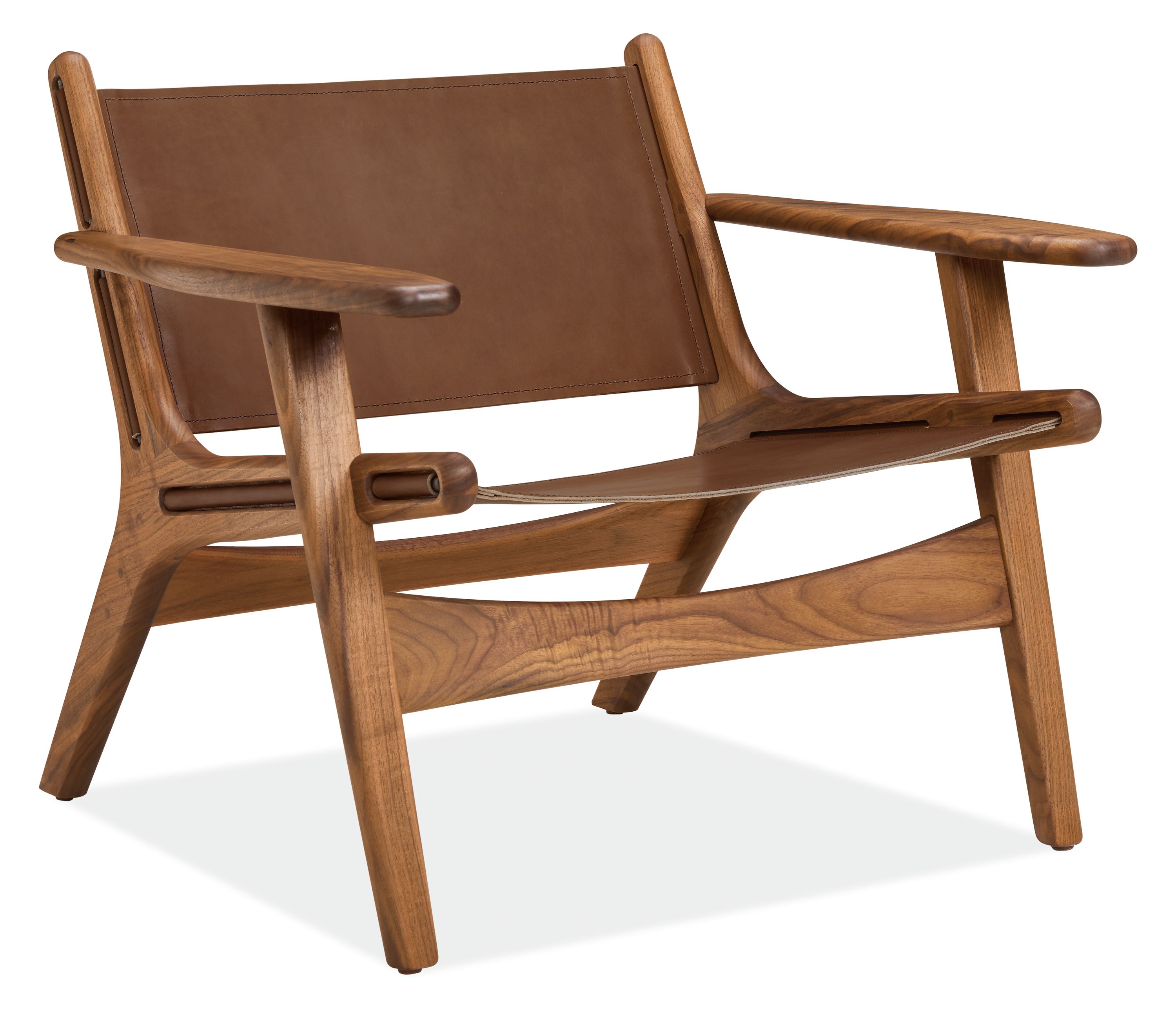 Lars Lounge Chair with Sellare Cognac Leather & Walnut Frame