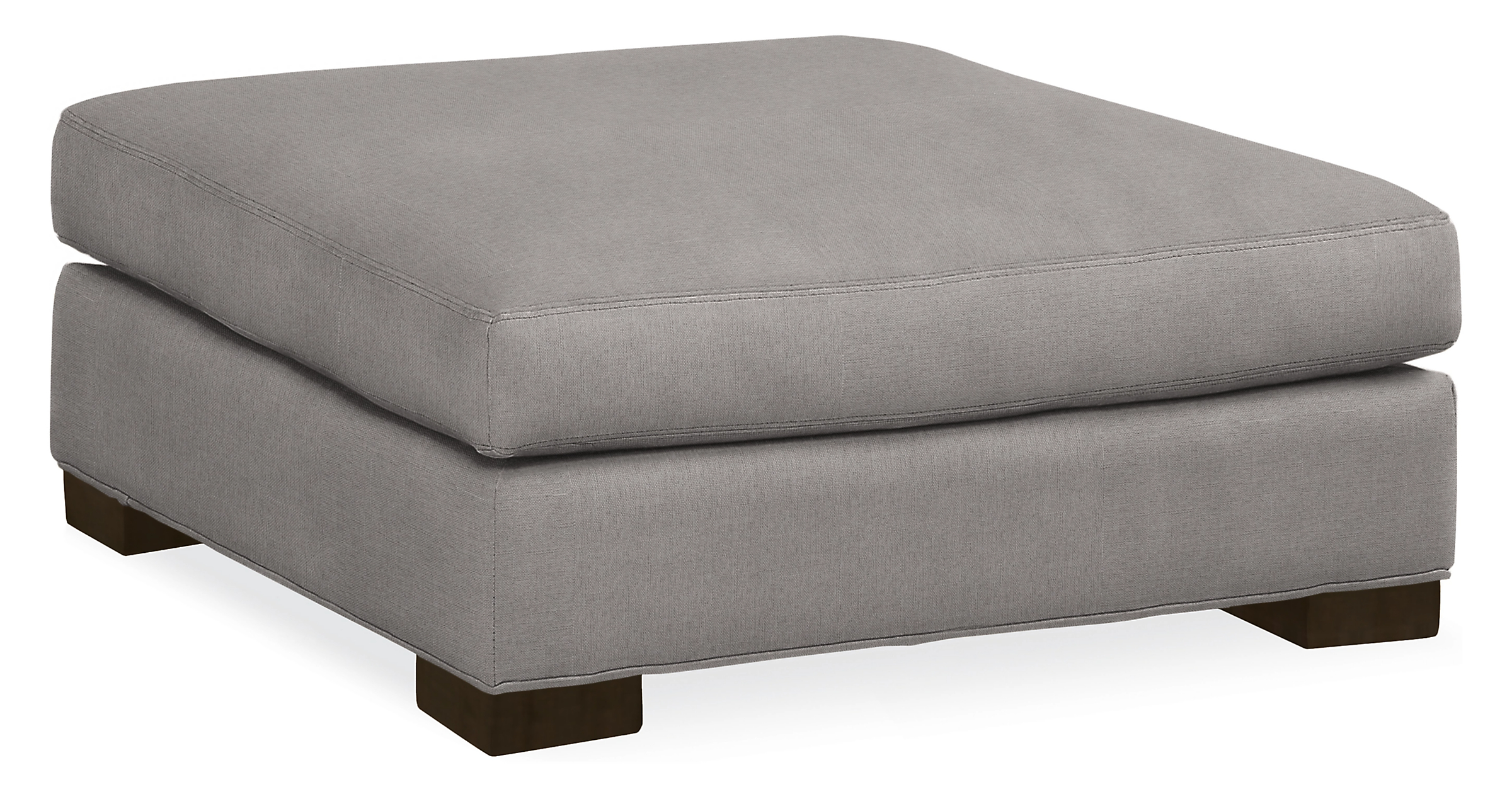 Metro 38w 38d 17h Square Ottoman in Pelham Smoke with Charcoal Legs