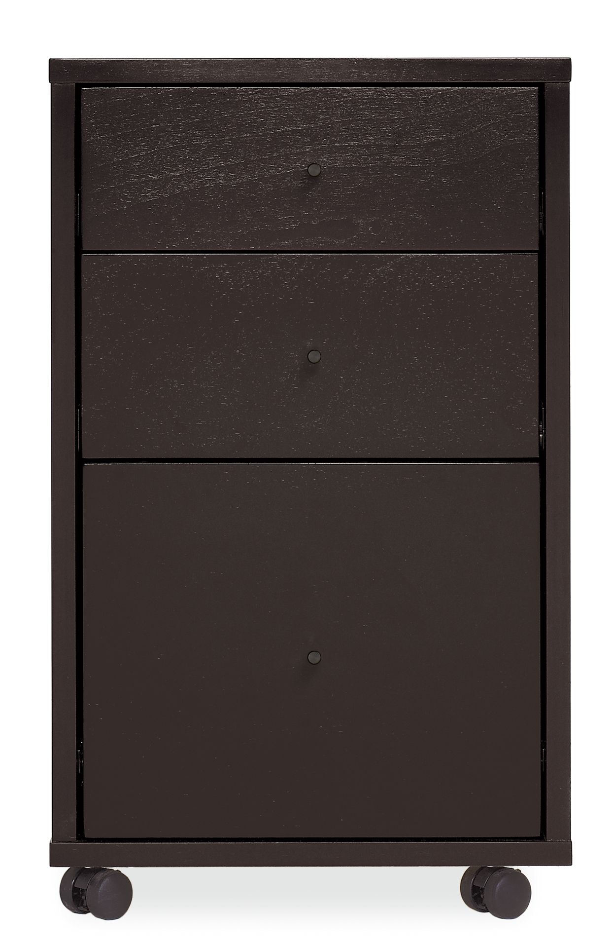 Sequel 16w 20d 26h Rolling File Cabinet in Ebony w/Black Knobs