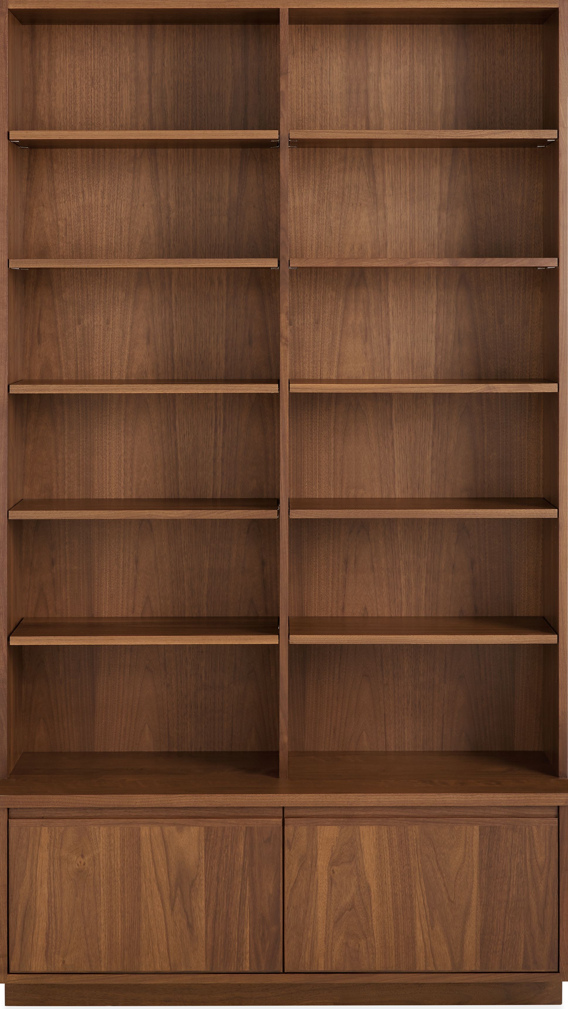Keaton 45w 18d 80h Two Door Bookcase in Walnut