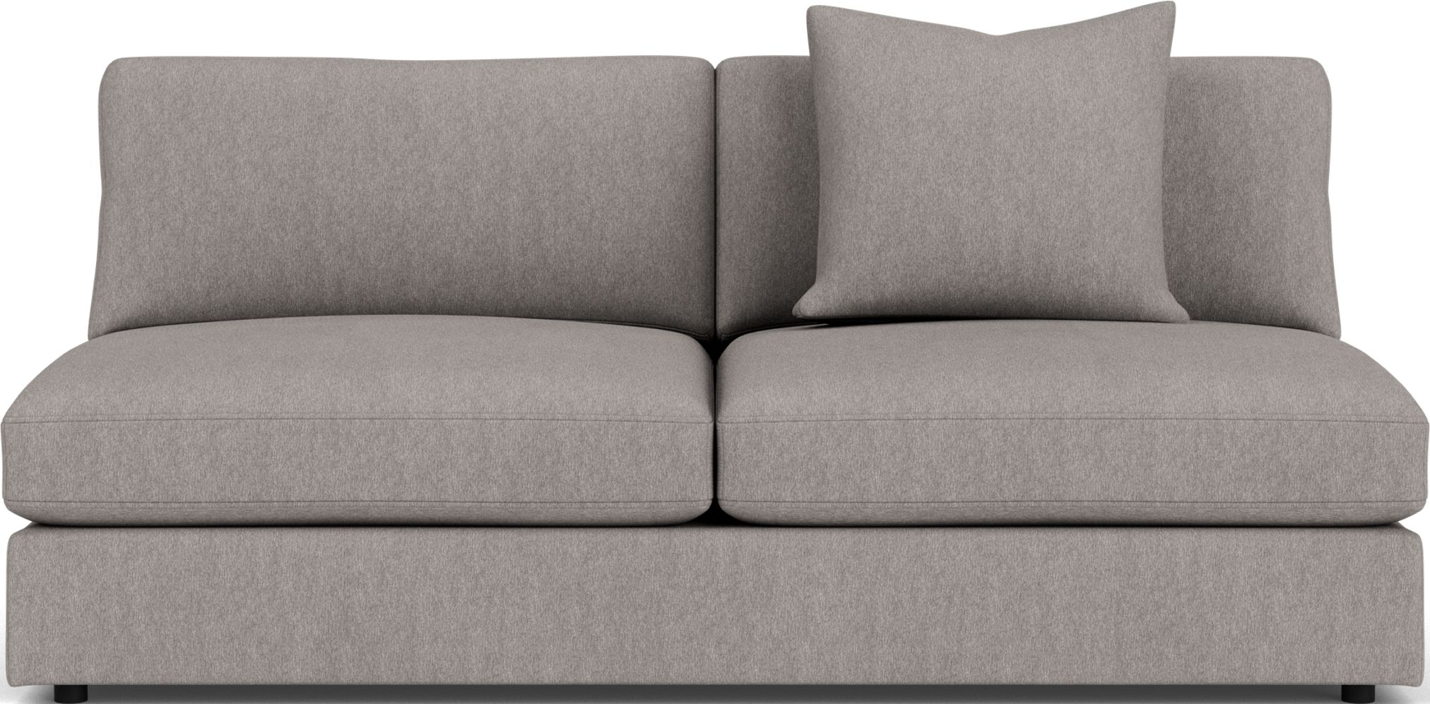 Linger Deep 72" Armless Sofa in Flint Cement