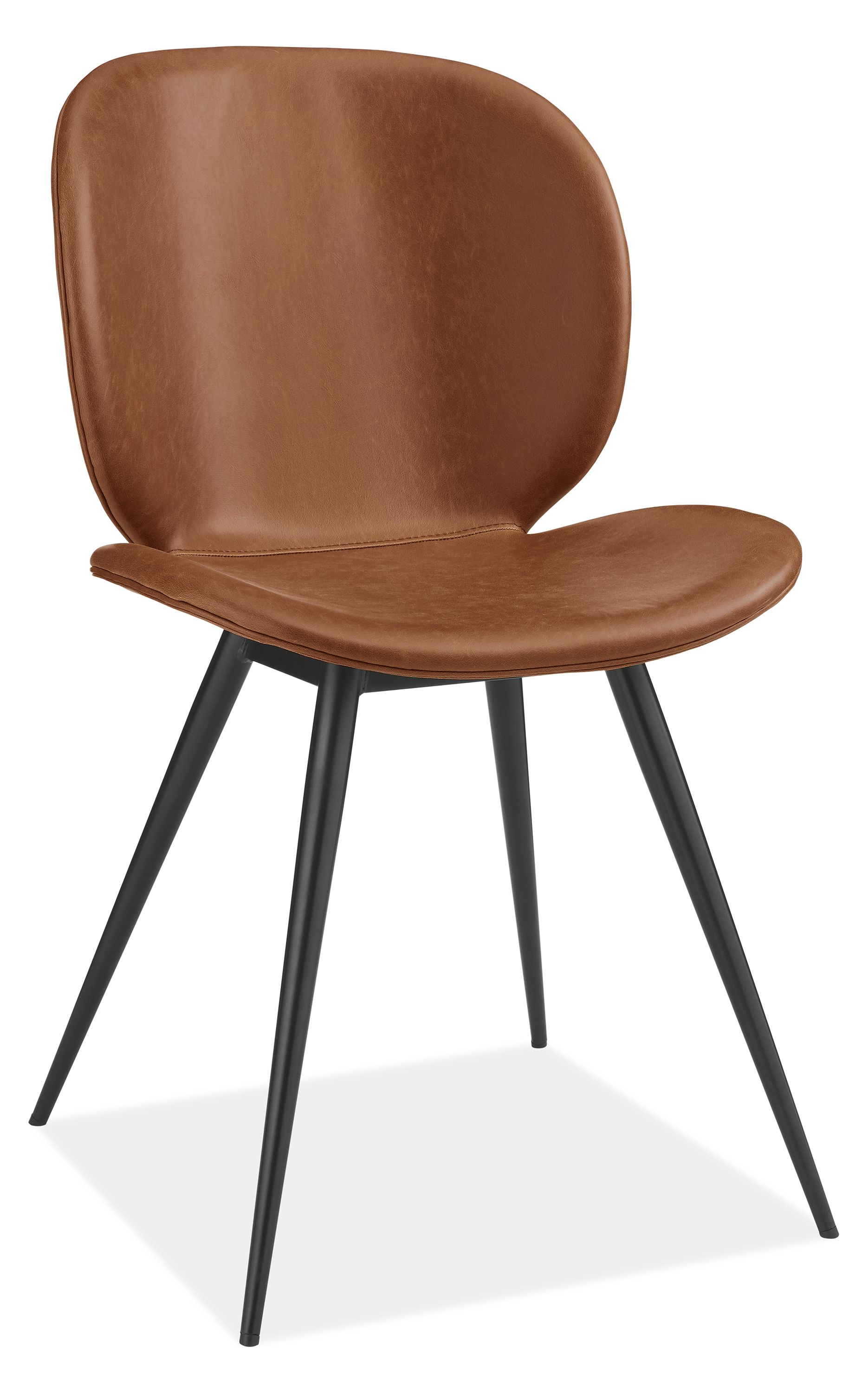 Gwen Side Chair in Nola Brown Synthetic Leather w/Graphite Legs