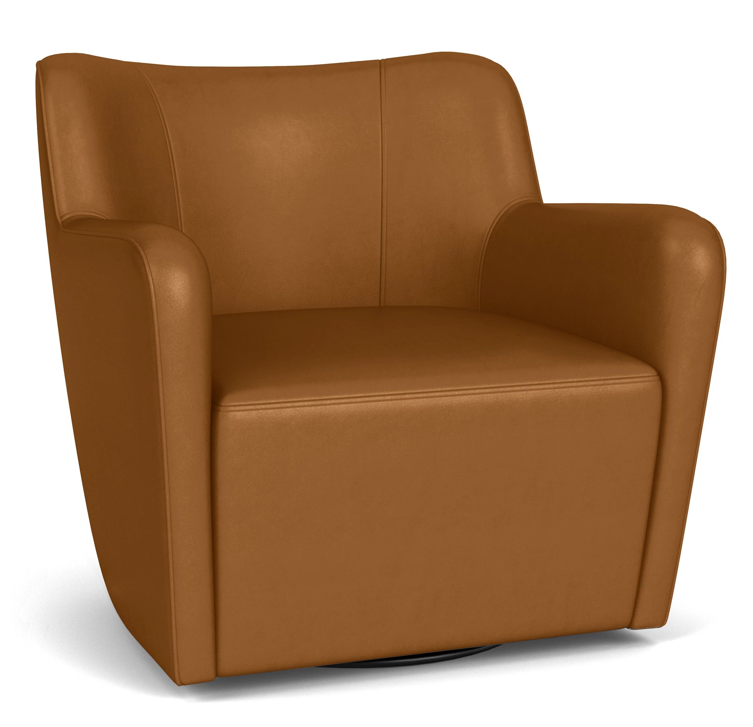 Lily Swivel Chair in Portofino Cognac