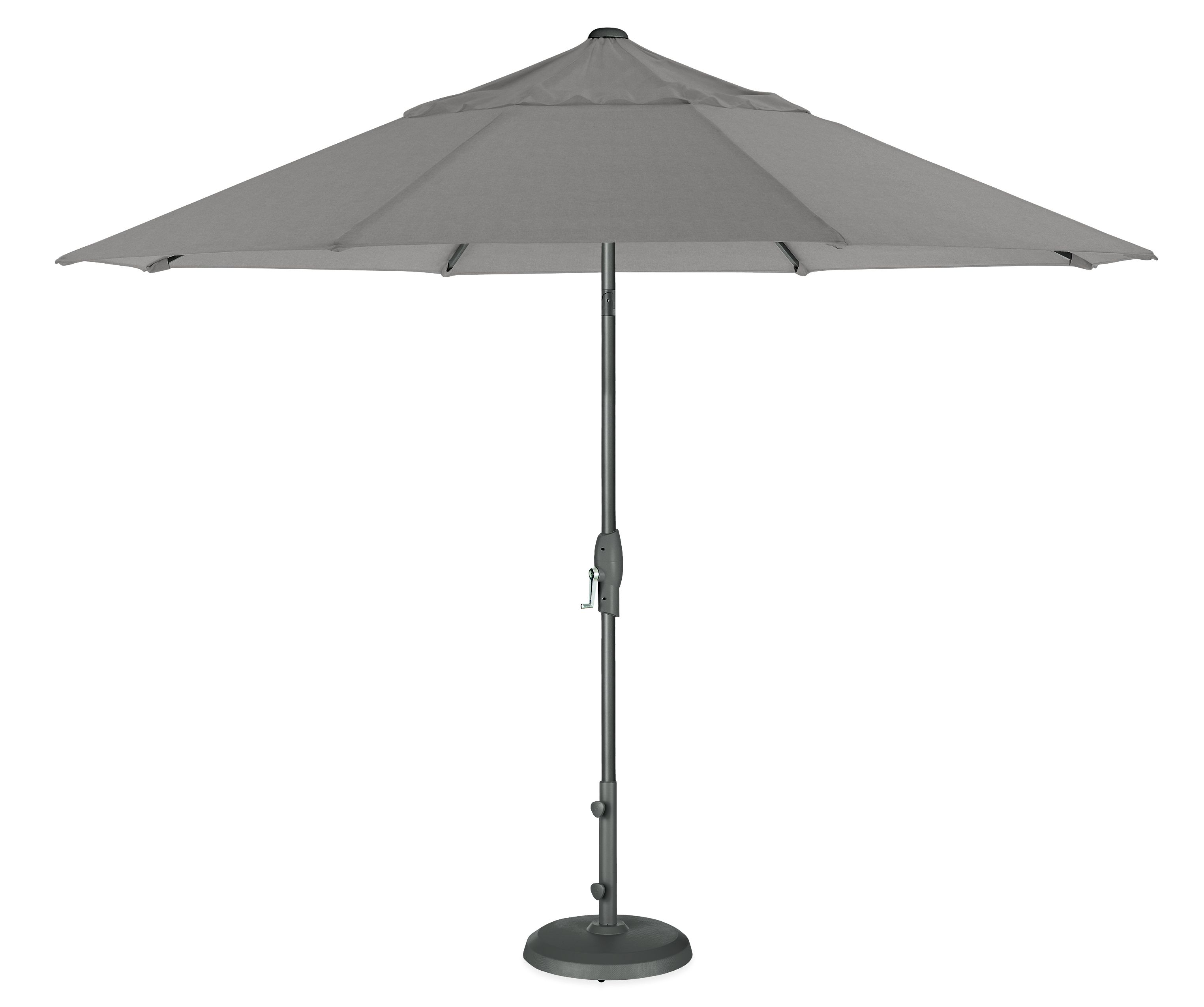 Oahu 11' Round Patio Umbrella in Sunbrella Canvas Slate with Graphite Base