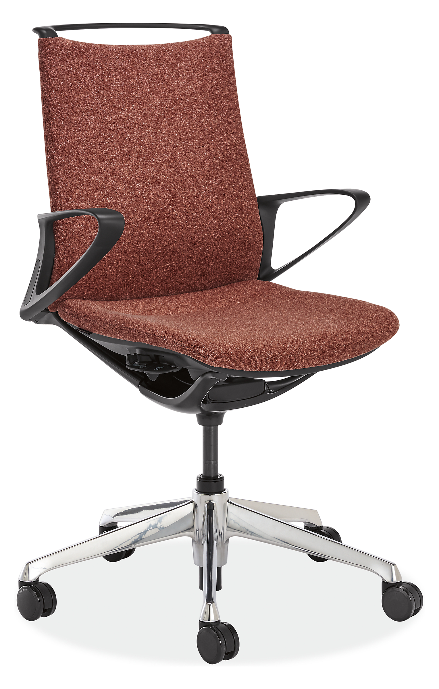 Plimode® Office Chair in Black with Paprika Interlock Fabric