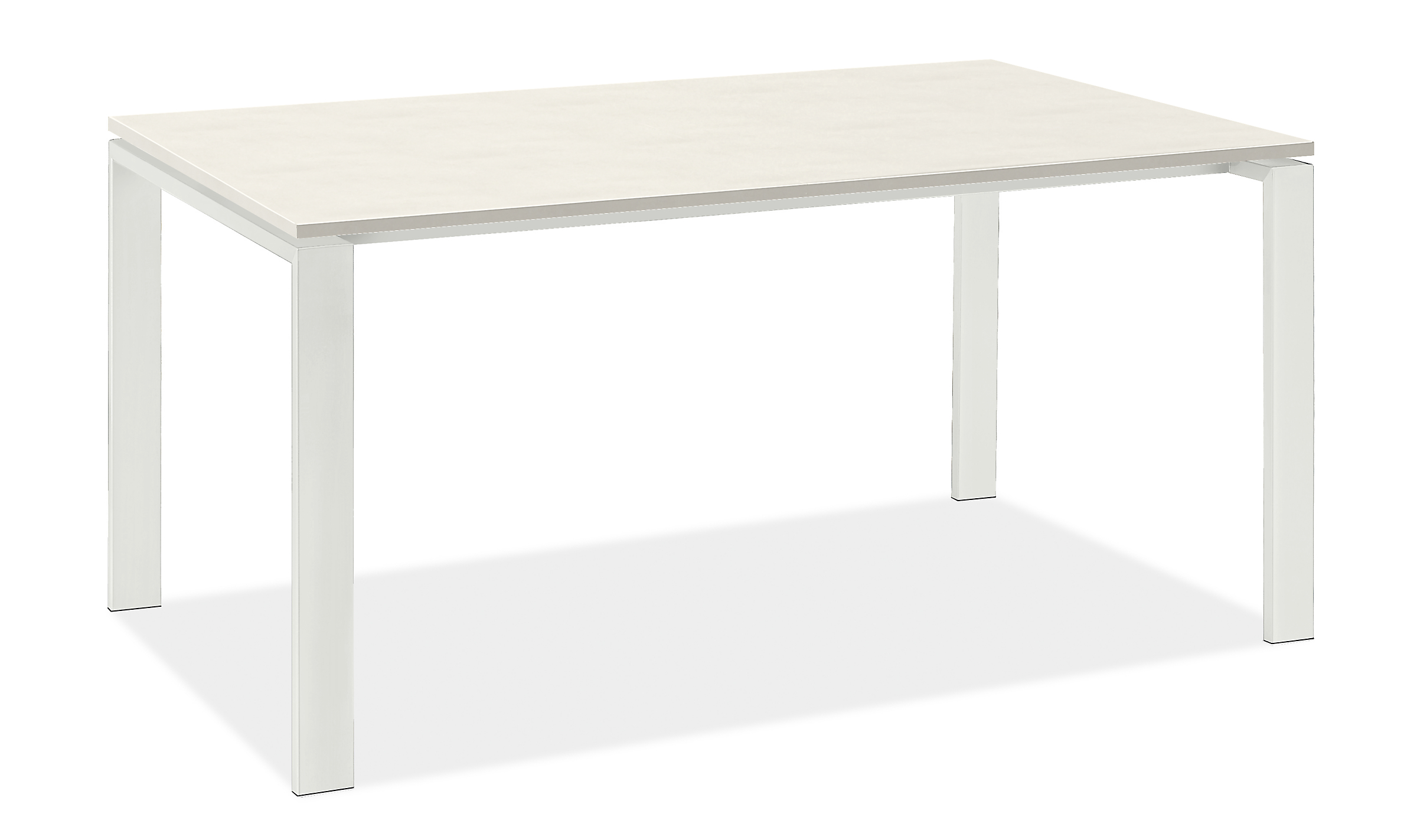 Rand 64w 36d 35h Counter Table in White with Marbled White Quartz Top