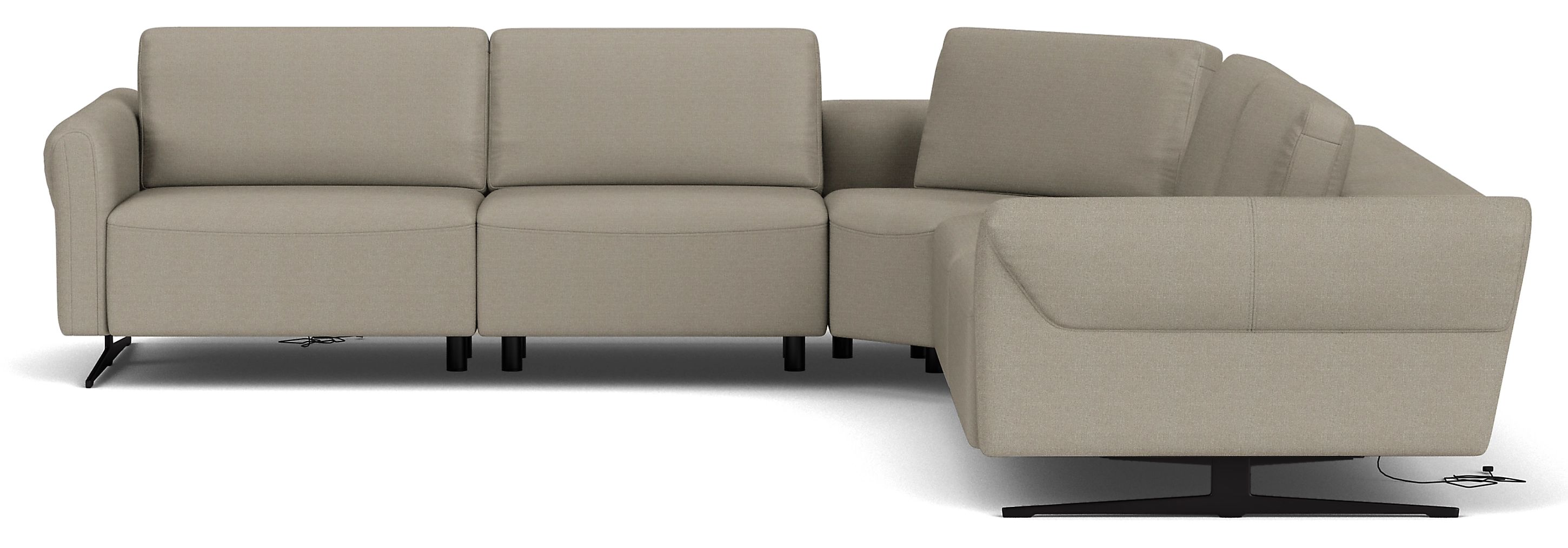 Vesna 125x125" 5pc Sectional w/2pc Powered Footrest in Sussex Cement