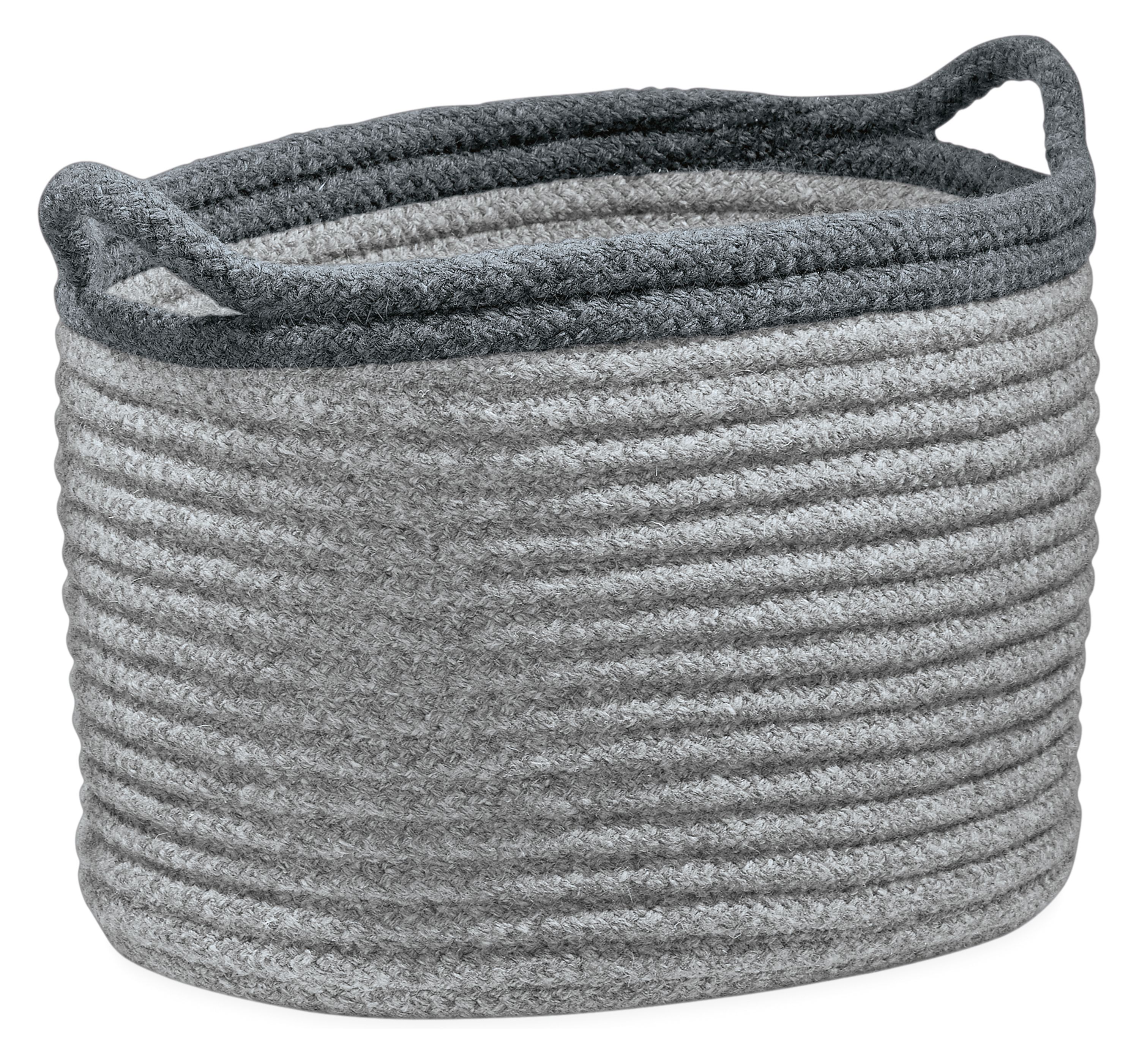 Kori 17w 13d 13h Oval Storage Basket in Grey/Charcoal