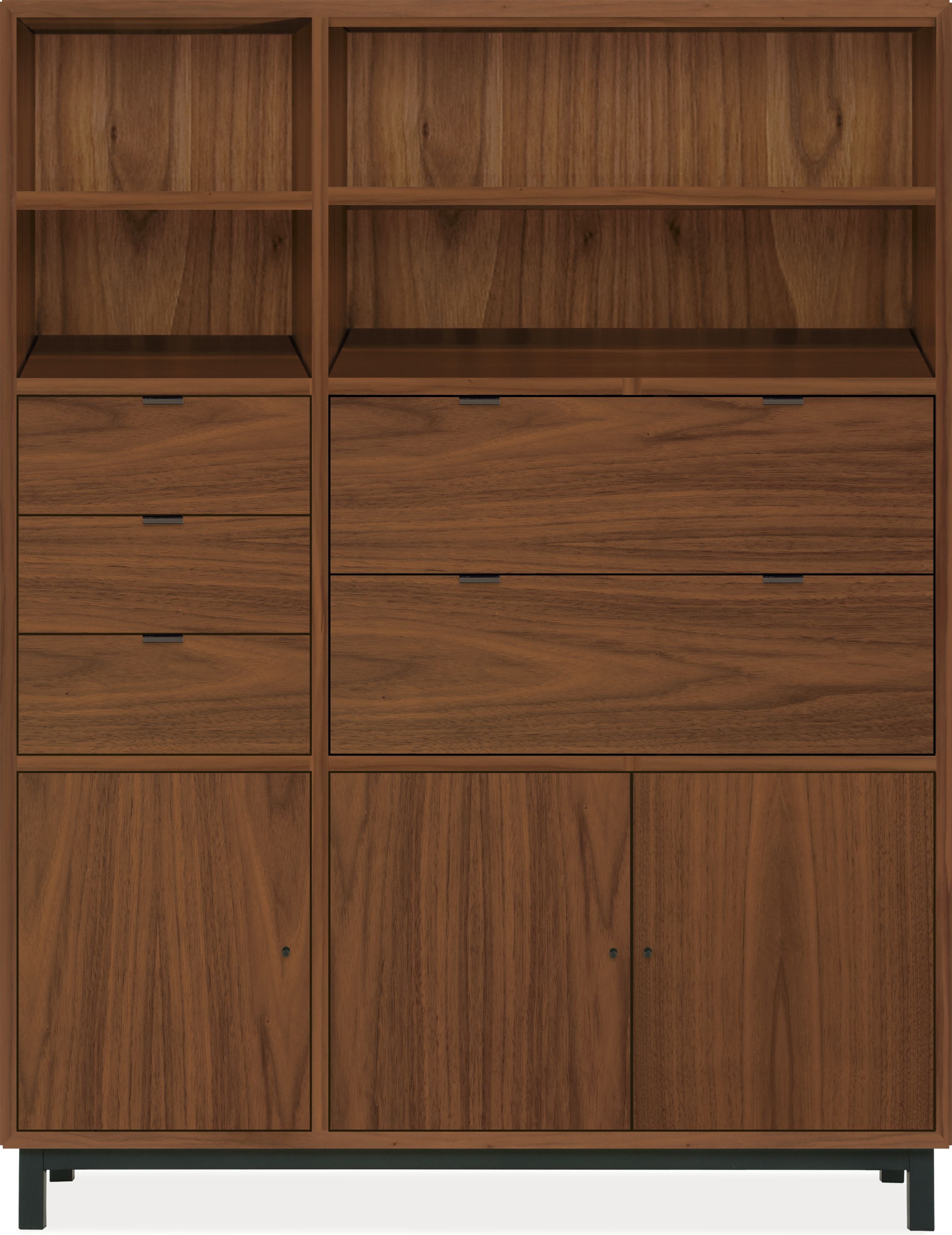Copenhagen 58w 16d 75h Cabinet in Walnut with Natural Steel