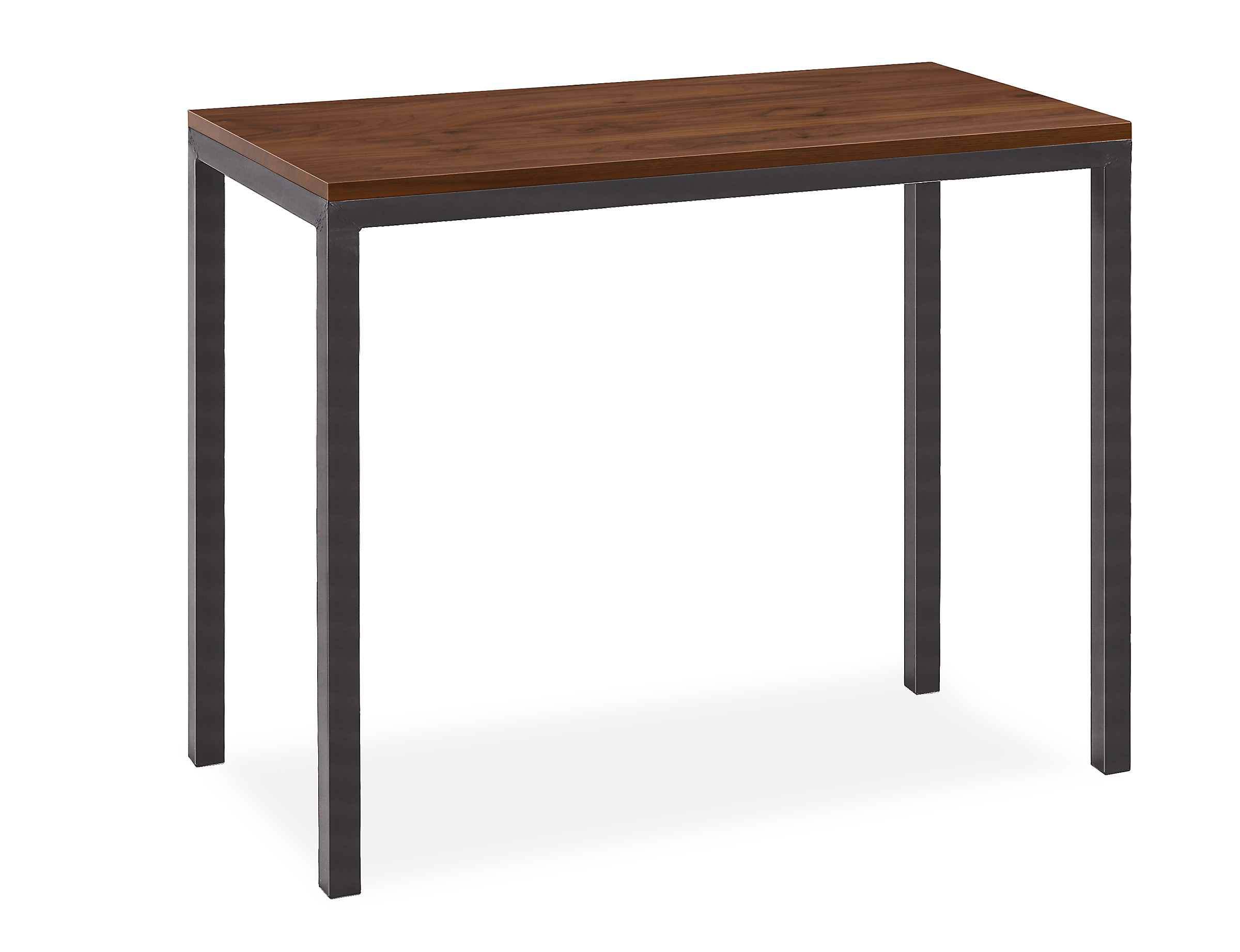 Parsons 32w 13d 20h End Table in 1.5" Natural Steel with Solid Walnut Top