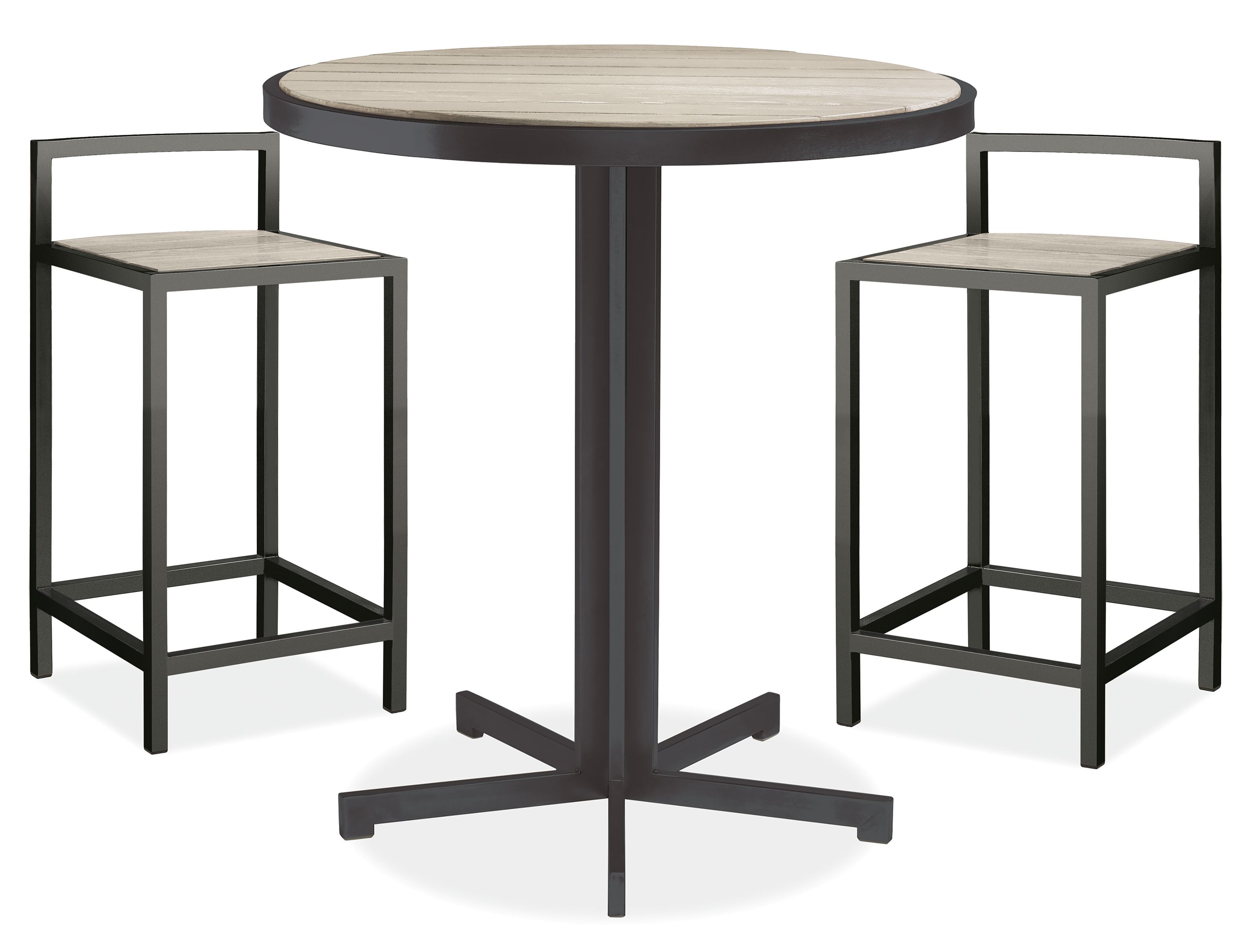 Montego 32 diam 35h Counter Table + 2 Counter Stools