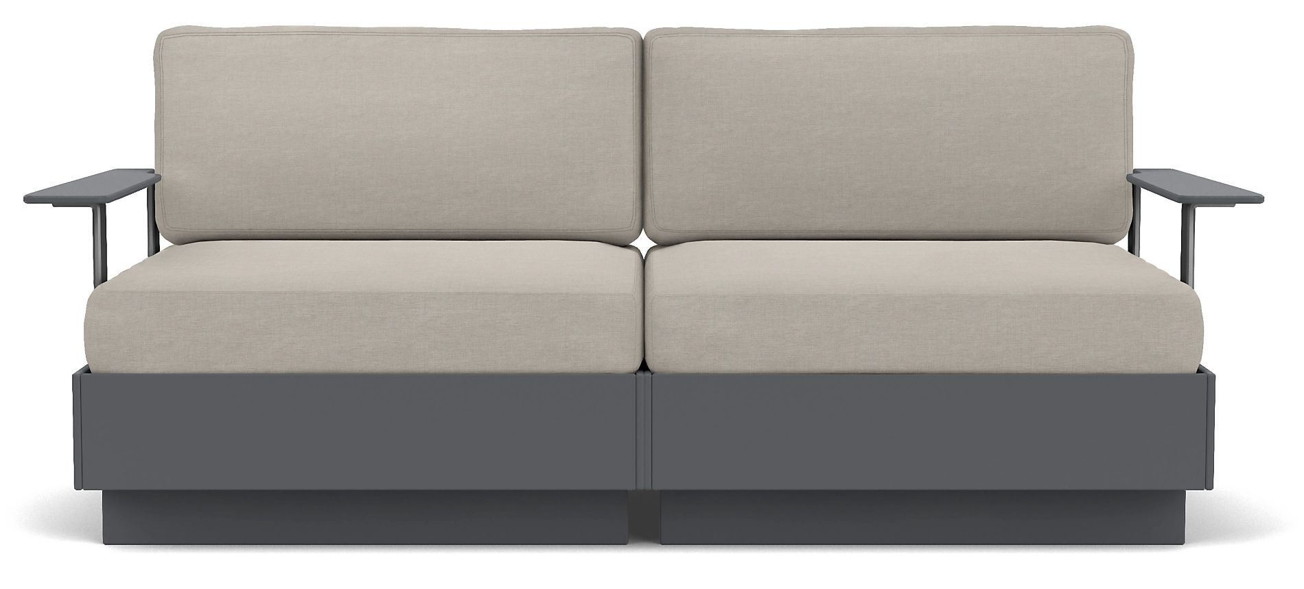 Room & Board | Modern Outdoor Montego Cushions for Sofa in Pelham Smoke Grey - Stain-Resistant Fabric