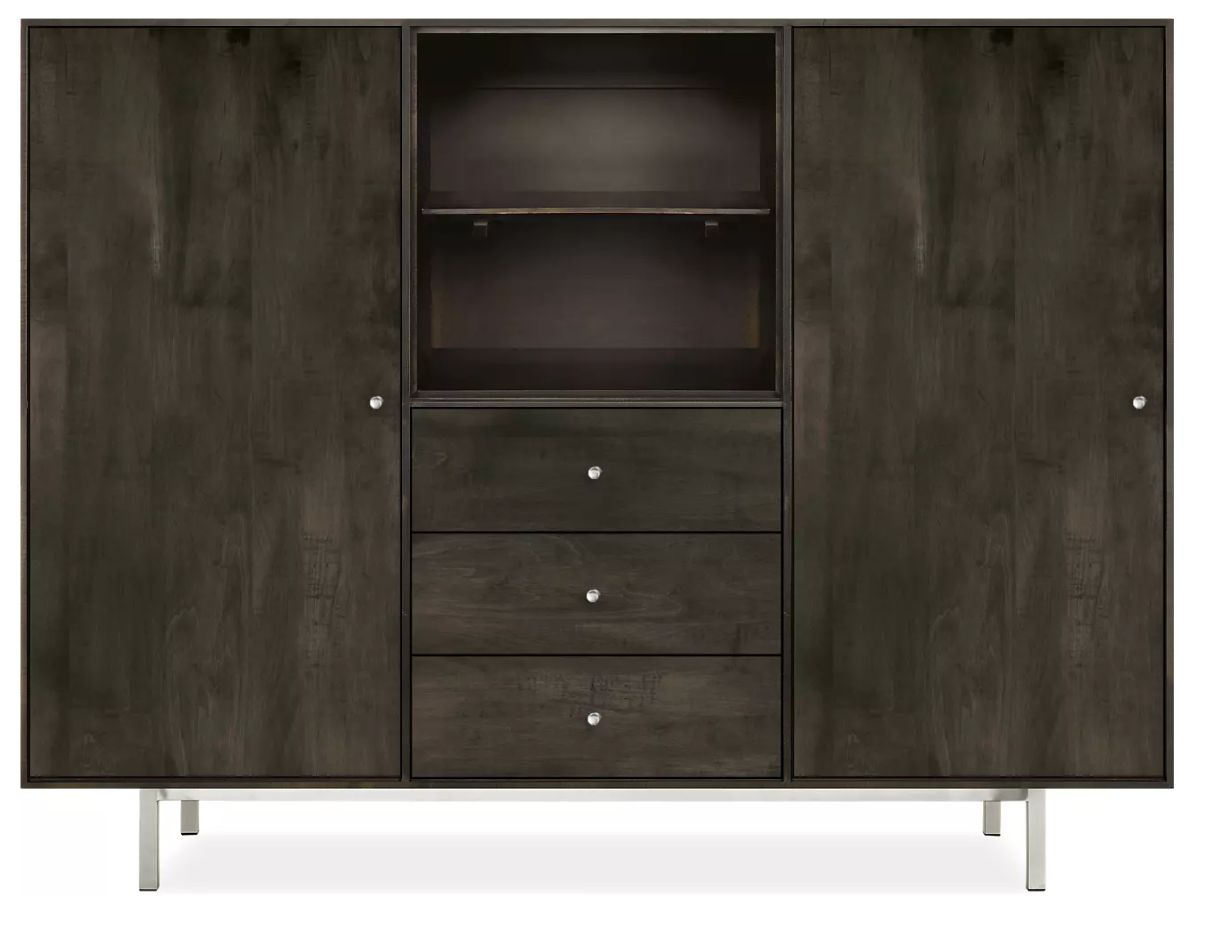 Hudson 65w 20d 50h Cabinet in Charcoal with Stainless Steel Base