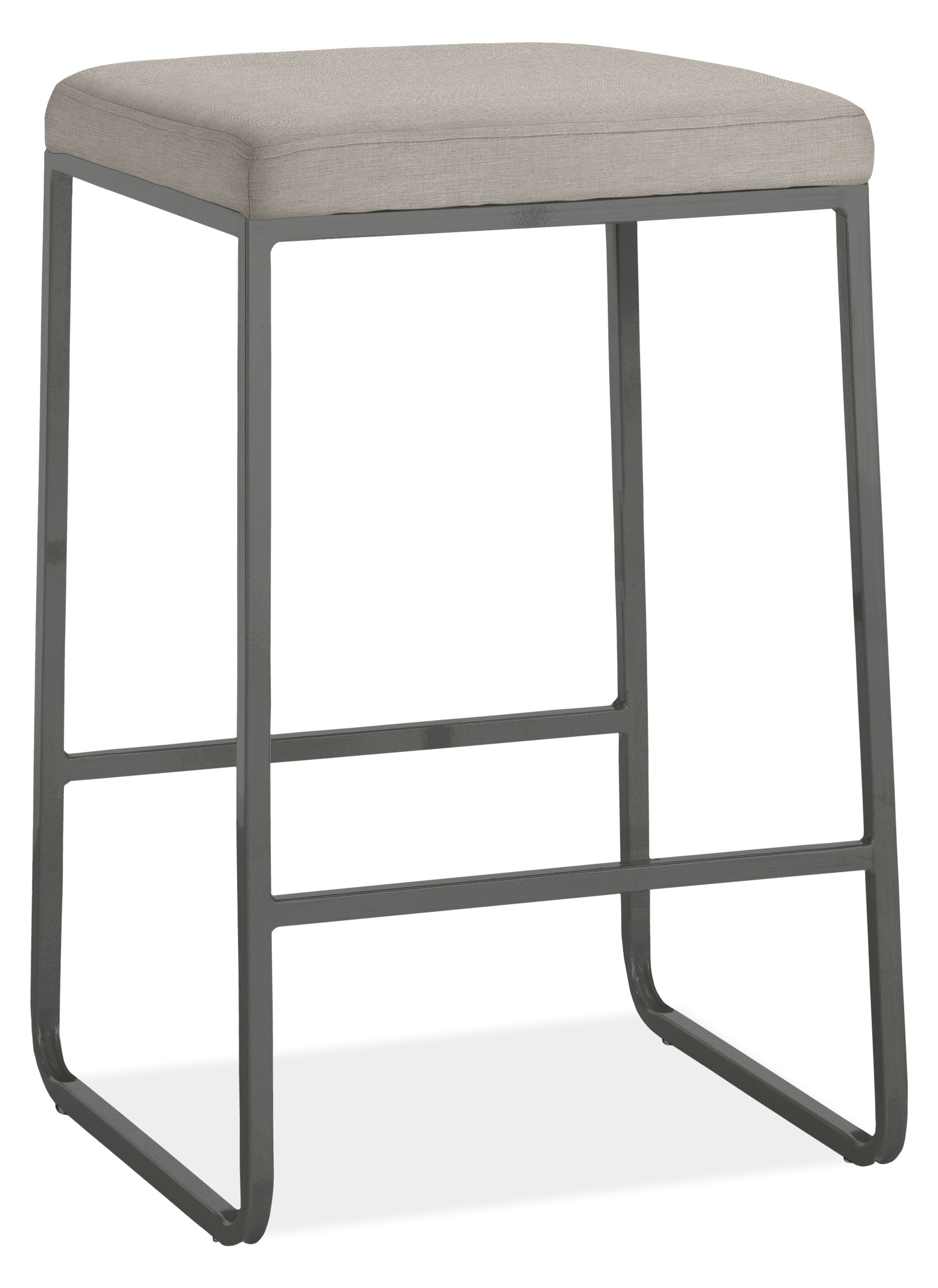 Collins Counter Stool in Sunbrella Canvas Silver with Graphite Frame