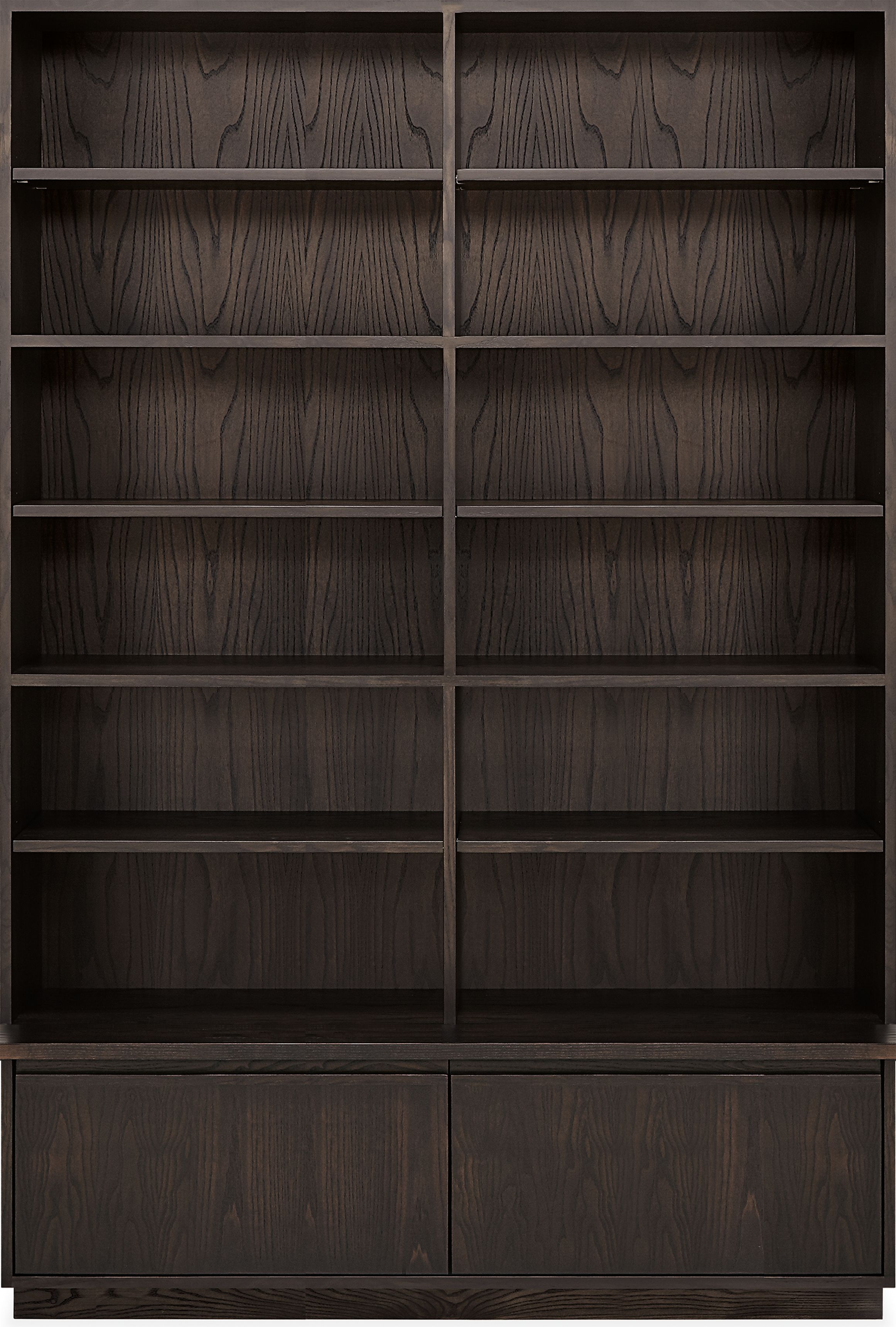 Keaton 51w 18d 80h Bookcase with Two-Doors in Charcoal