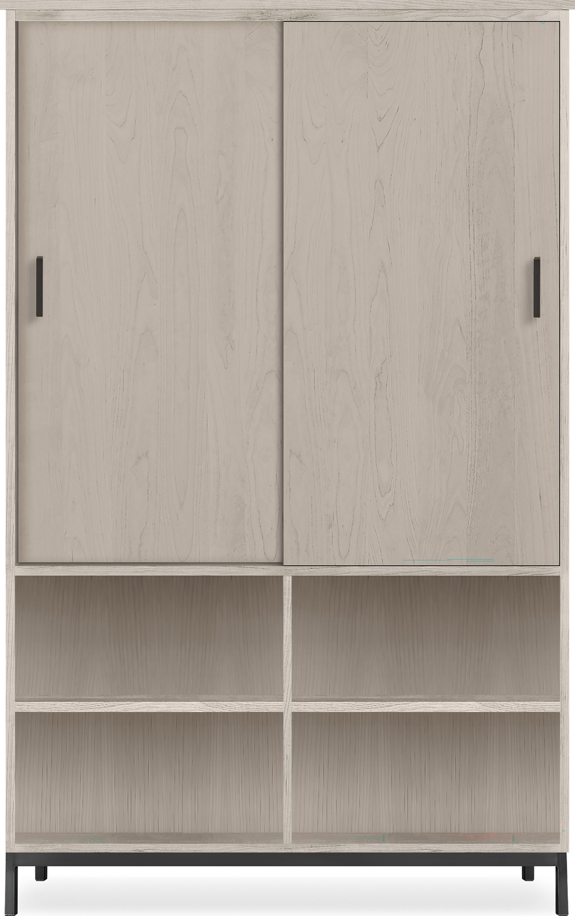 Linear 50w 20d 80h Cabinet in Shell with Natural Steel