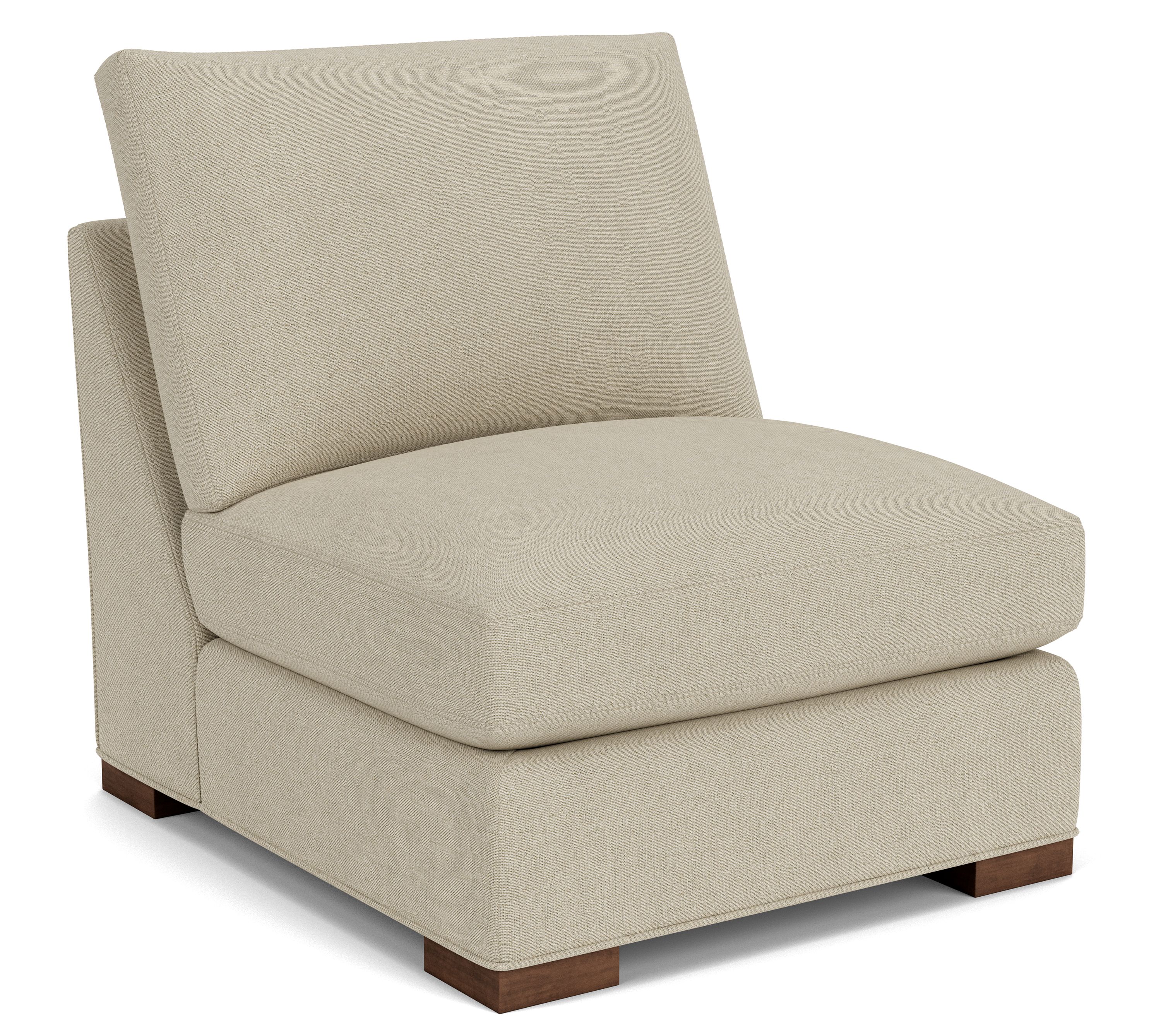 Metro Armless Chair in Sumner Linen w/Mocha Legs