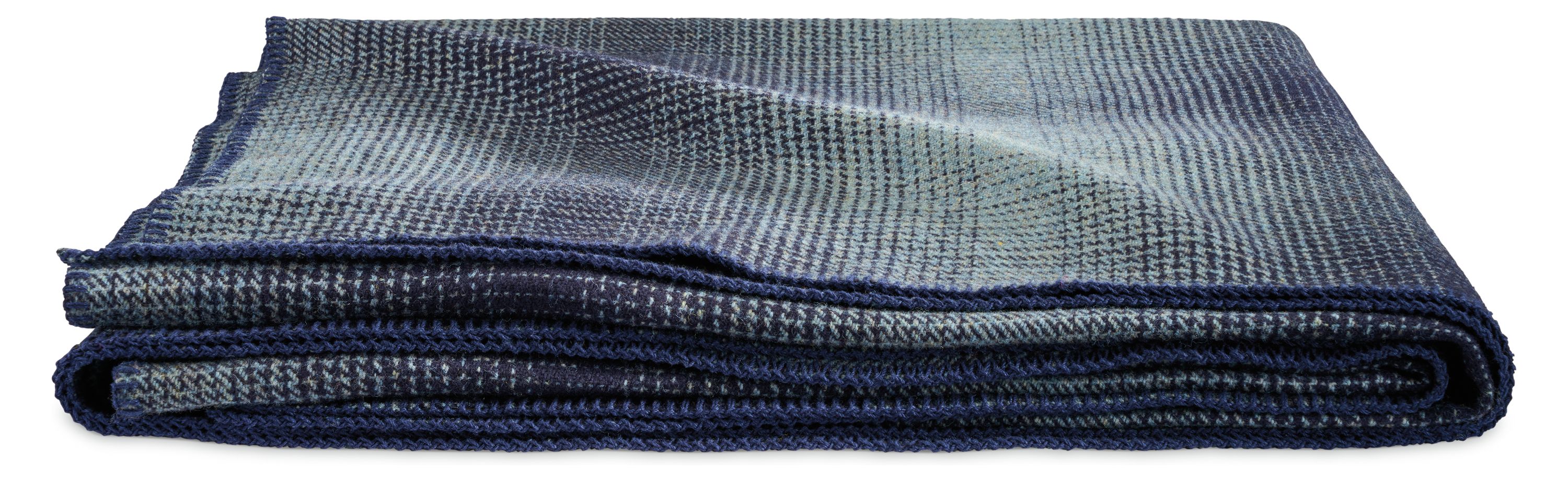 Washable Wool Full/Queen Ombre Plaid Blanket