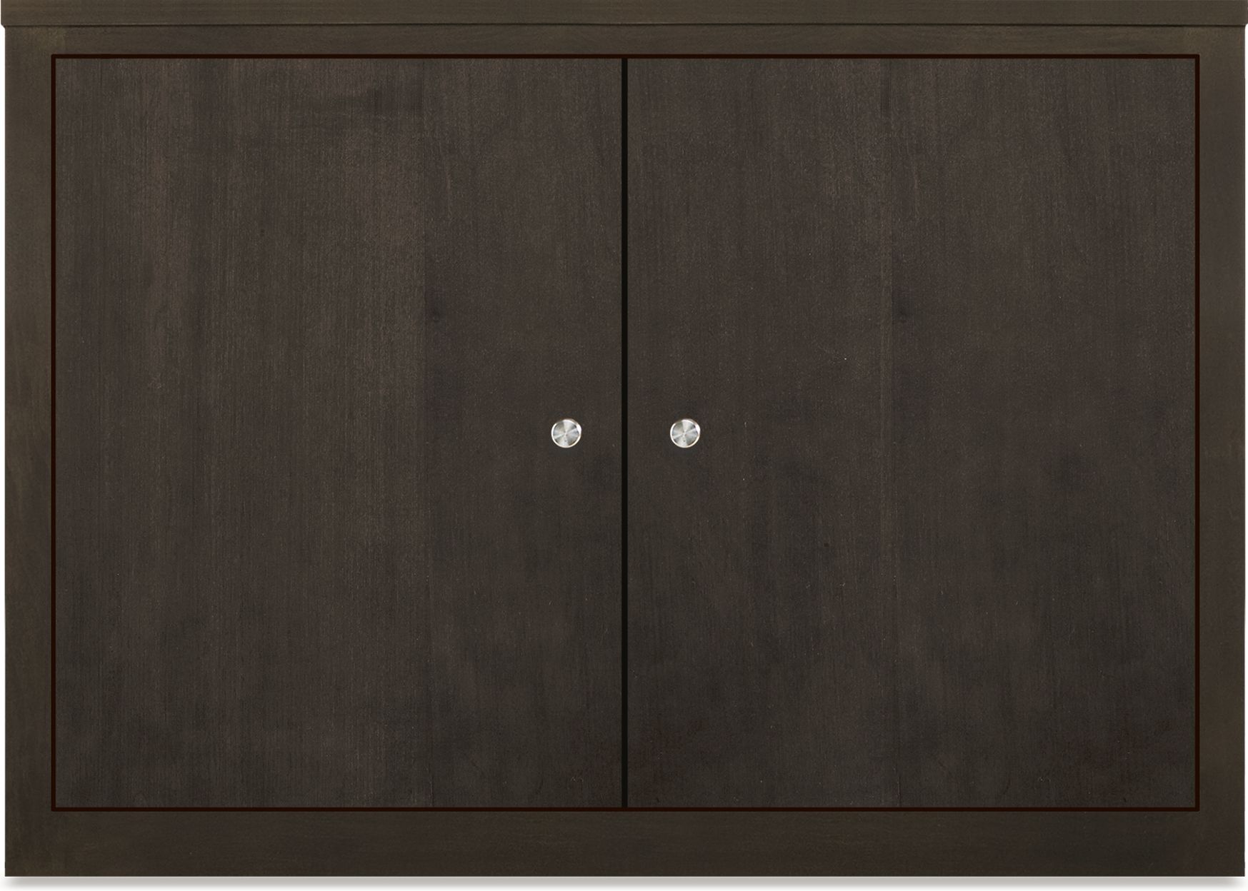 Woodwind 37w 17d 30h Bookcase w/Doors in Charcoal with Stainless Steel Knobs