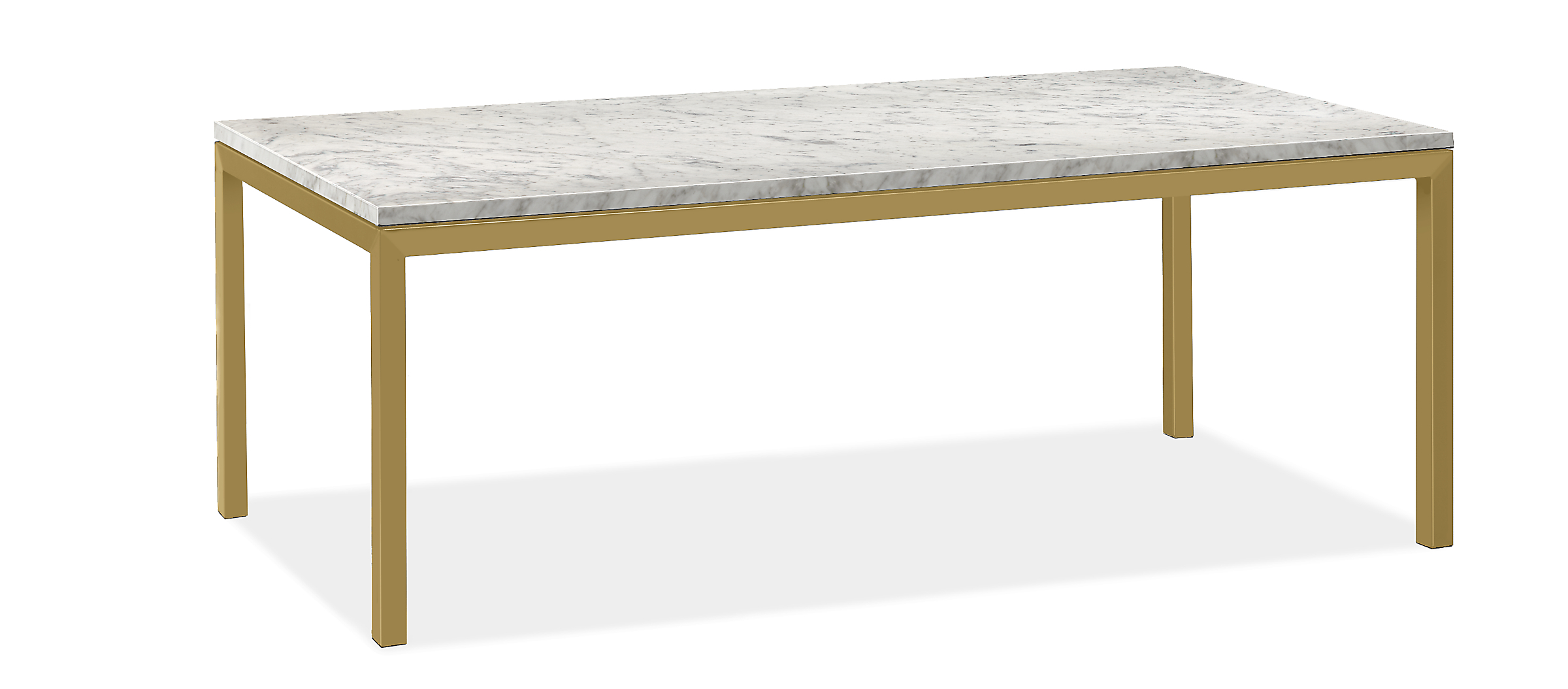 Parsons 80w 28d 28h Table w/1.5" Gold Base and White Venatino Marble Top
