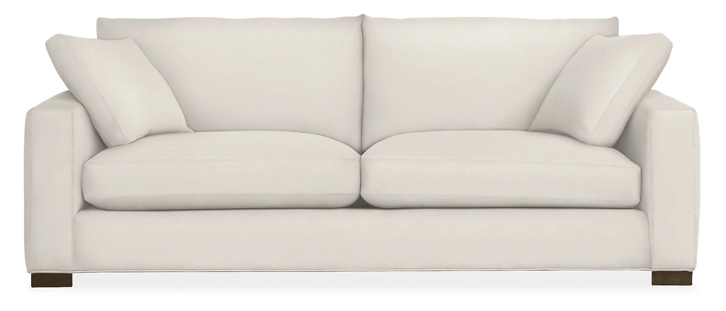 Metro 88" Two-Cushion Sofa in Tepic White with Charcoal Legs