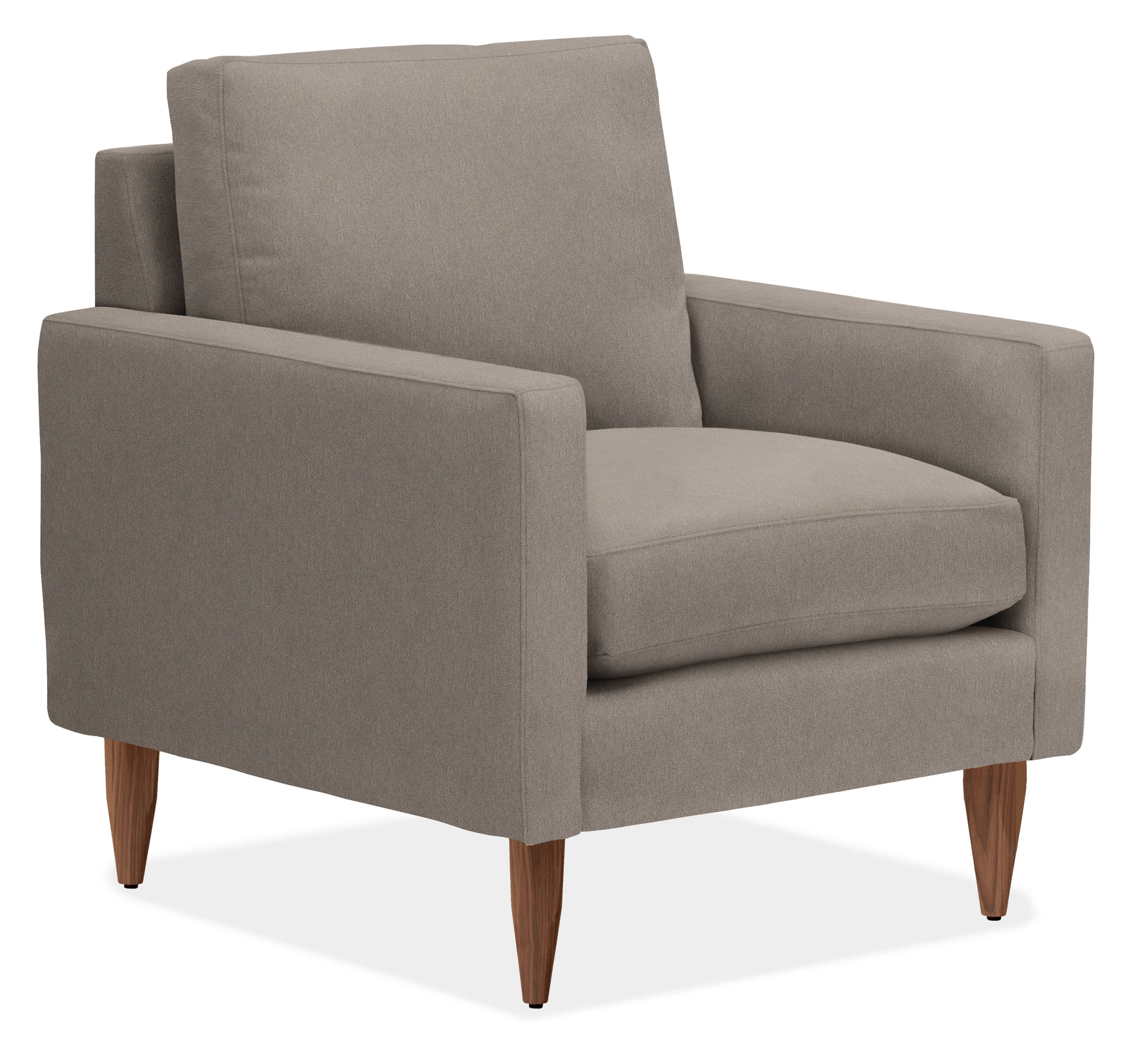 Jasper 30" Chair in Dawson Cement with Tapered Walnut Legs