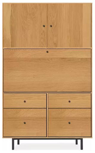 Hudson 44w 24d 71h Cabinet in White Oak with Natural Steel