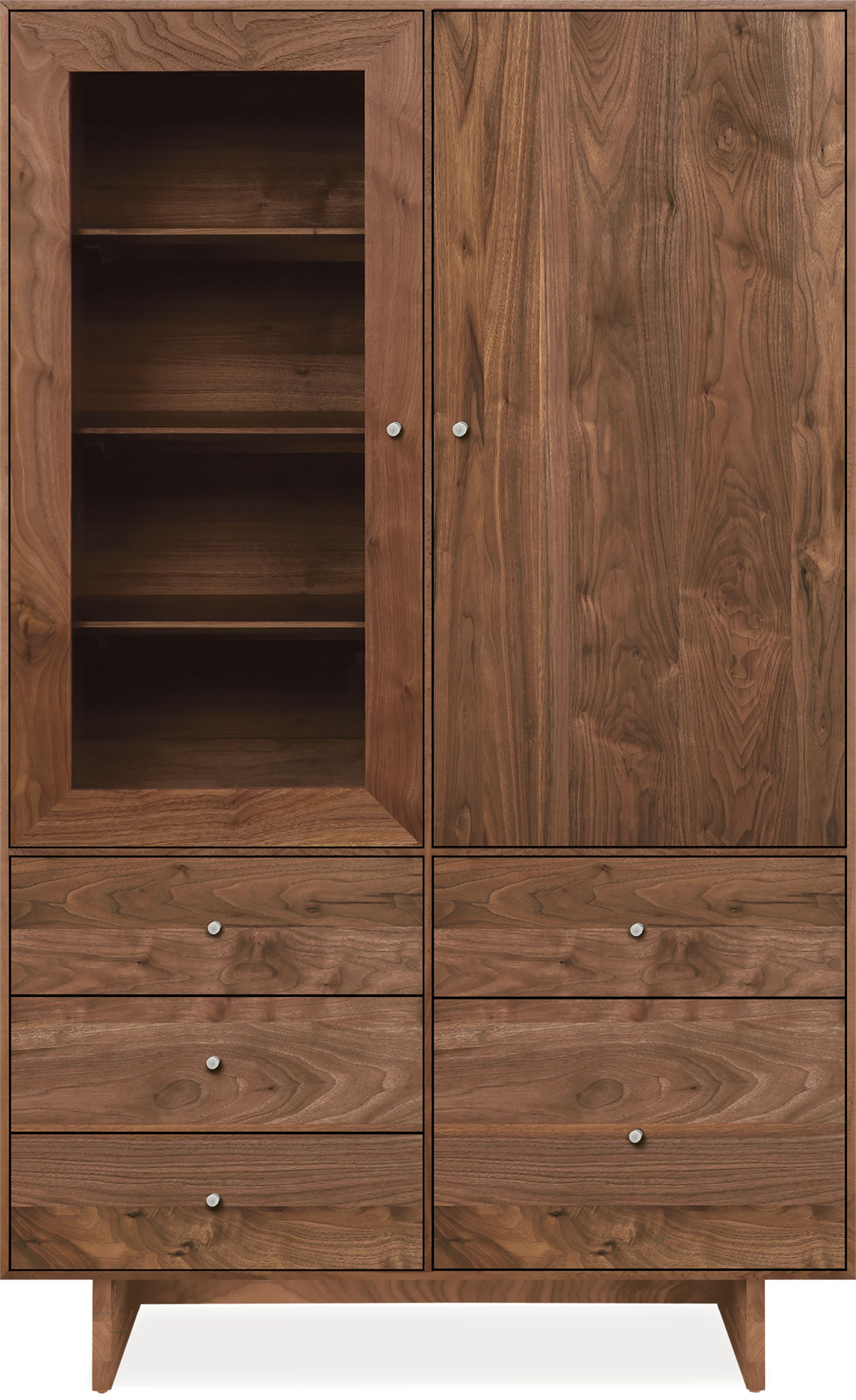 Hudson 44w 20d 71h Cabinet in Walnut with Walnut Base