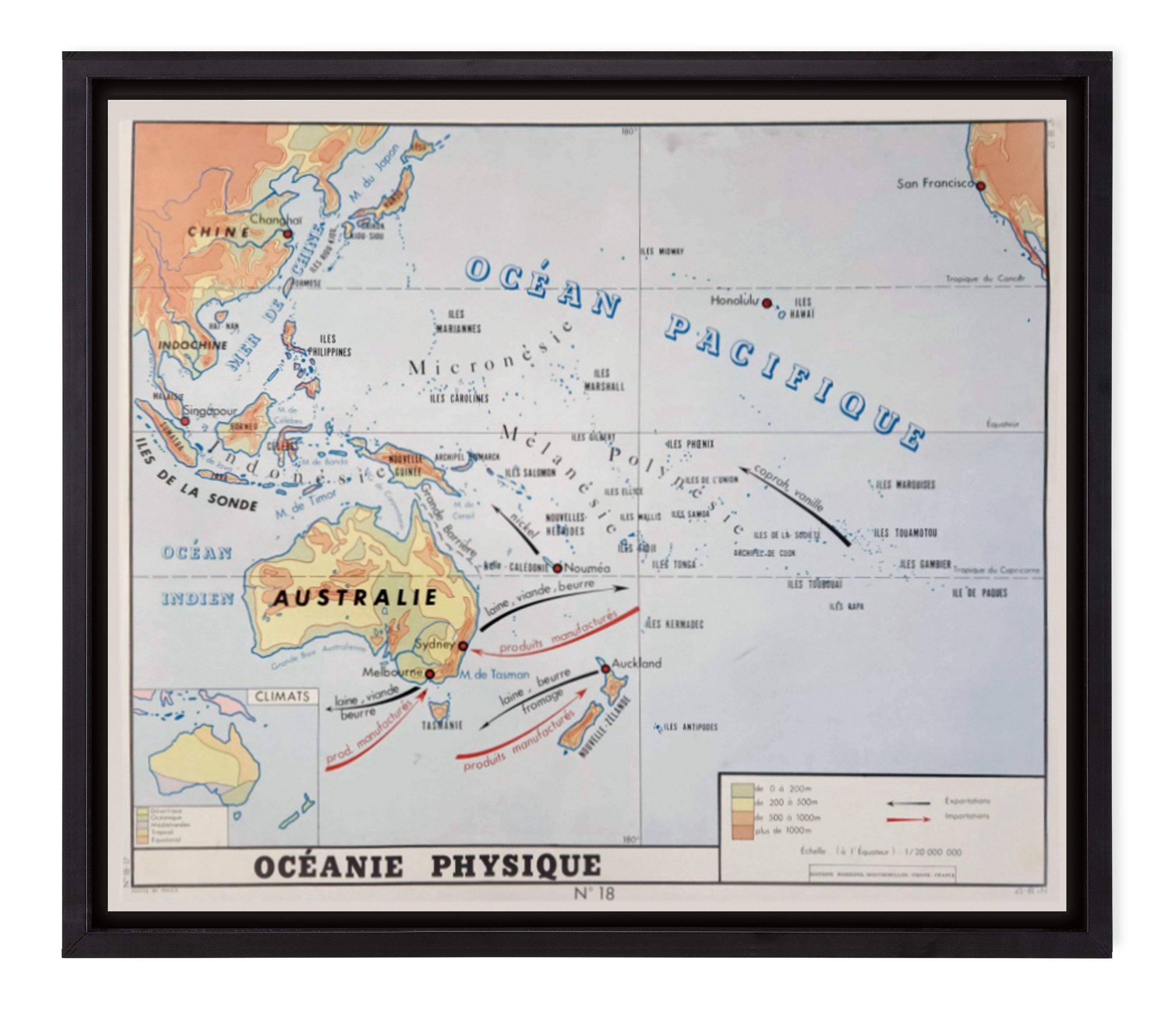 Vintage French School Map