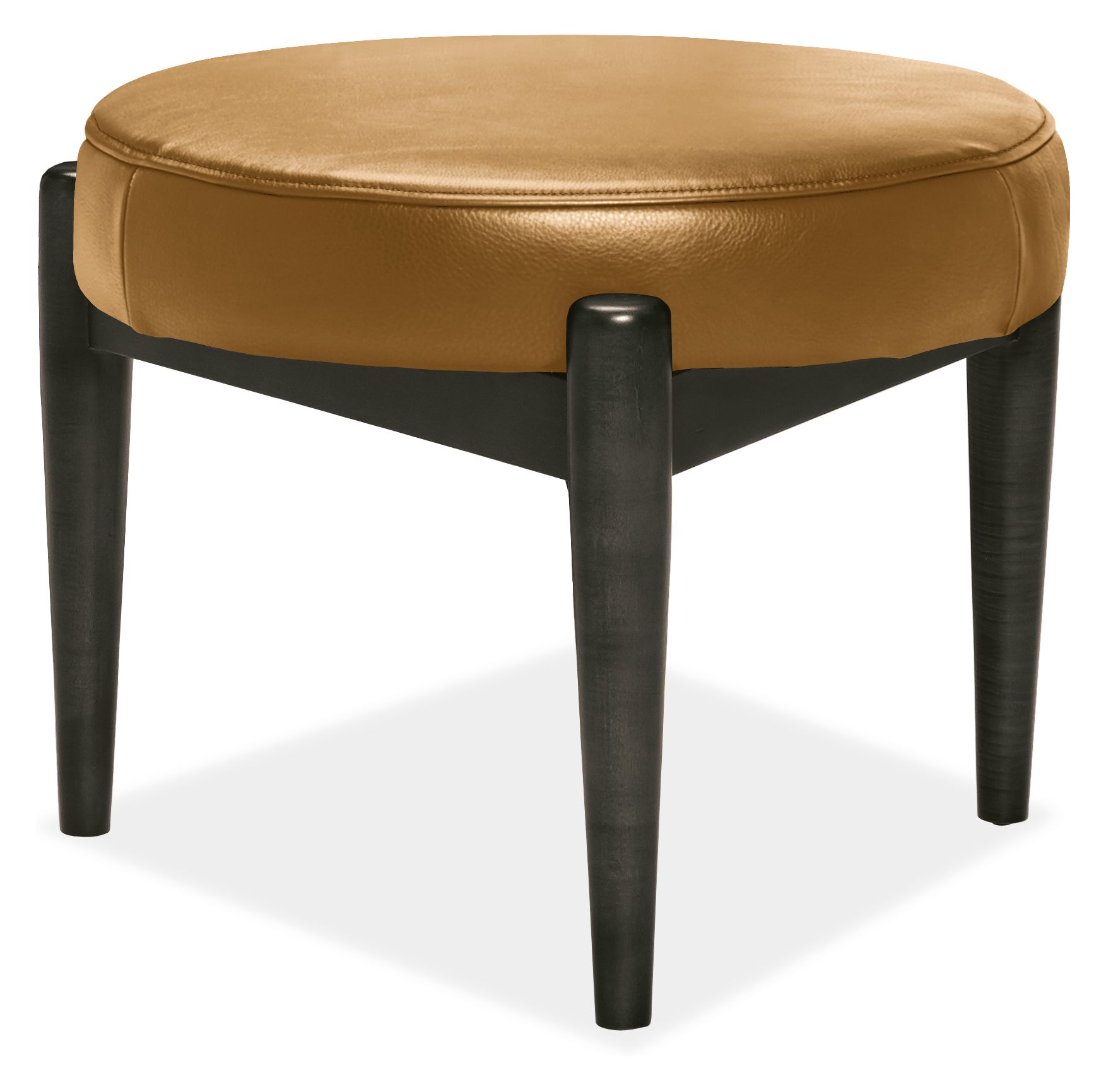 Murphy 25 diam 17h Round Ottoman in Portofino Cashew Leather