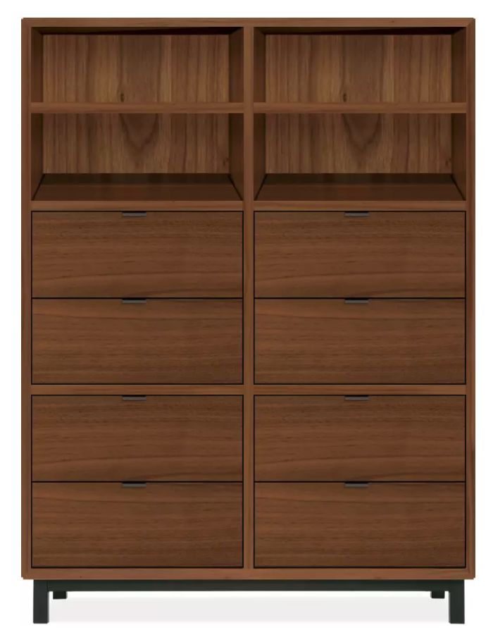 Copenhagen 47w 24d 63h Cabinet in Walnut with Natural Steel Base
