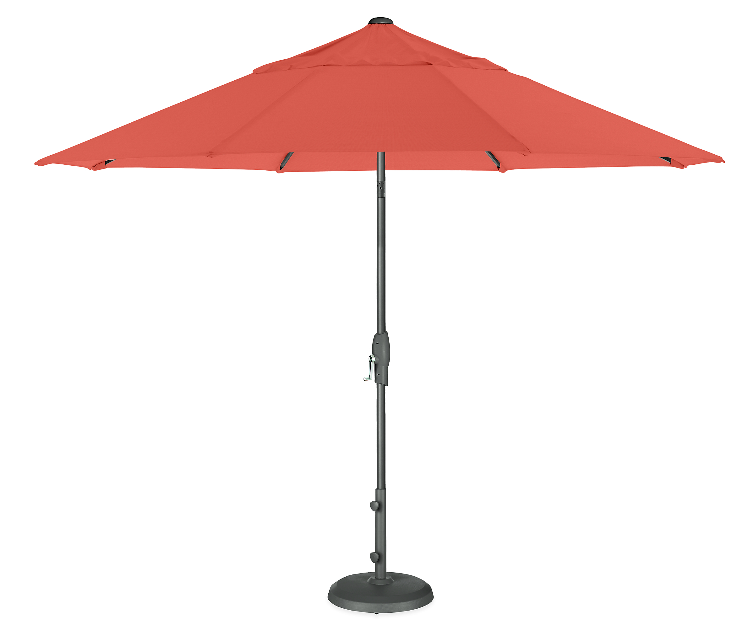Oahu 11' Round Patio Umbrella in Sunbrella Canvas Orange with Graphite Base