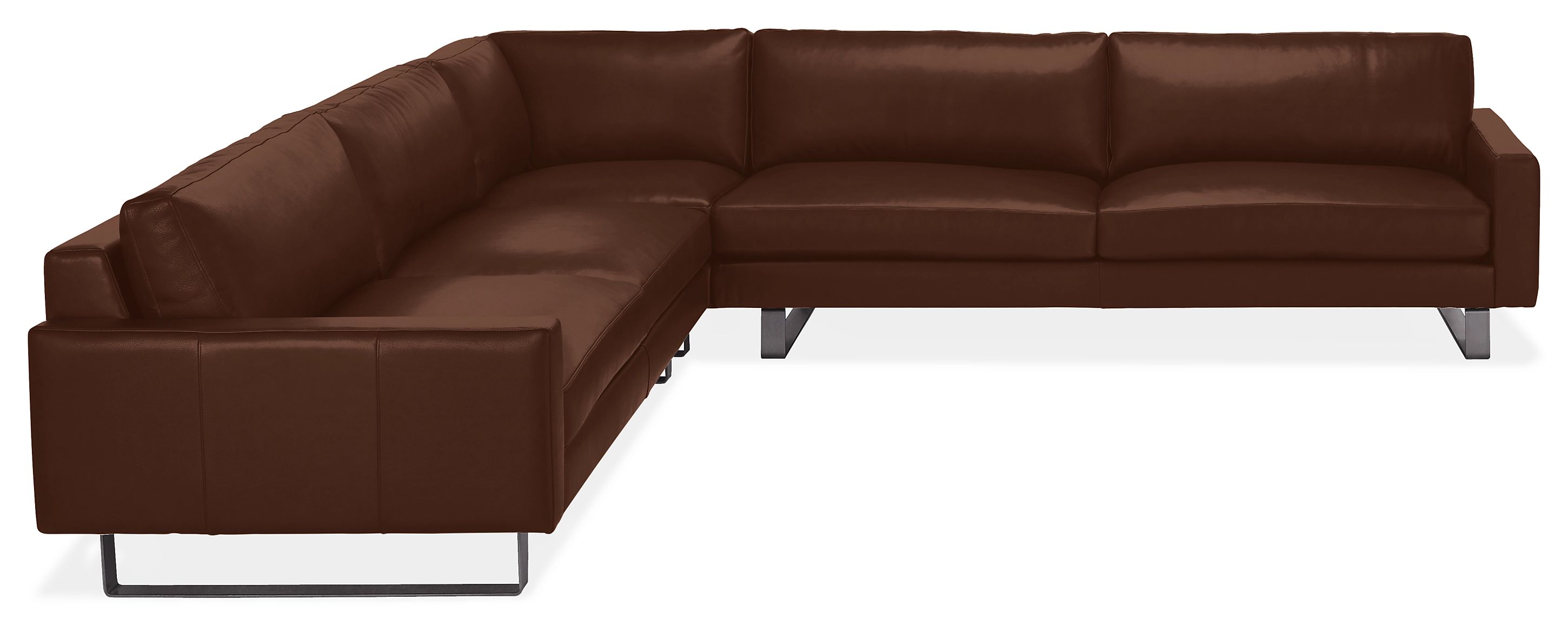 Pierson 124x124 Three Piece Sectional in Portofino Espresso Leather