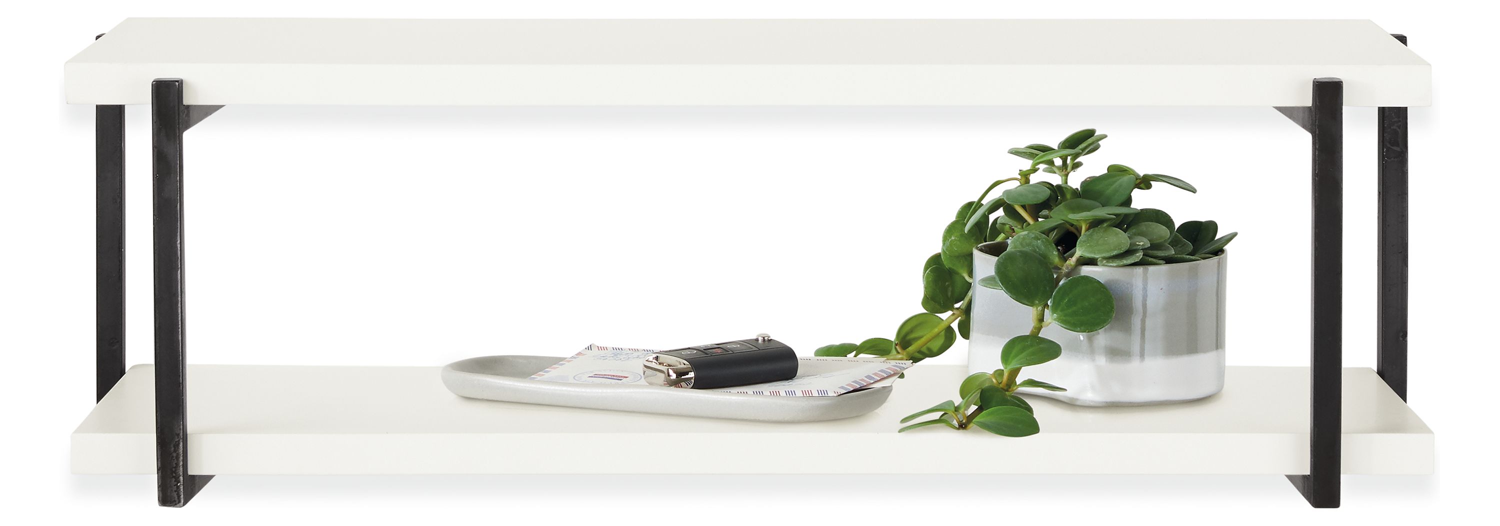 Stave 24w 10d 7h Double Wall Shelf with White