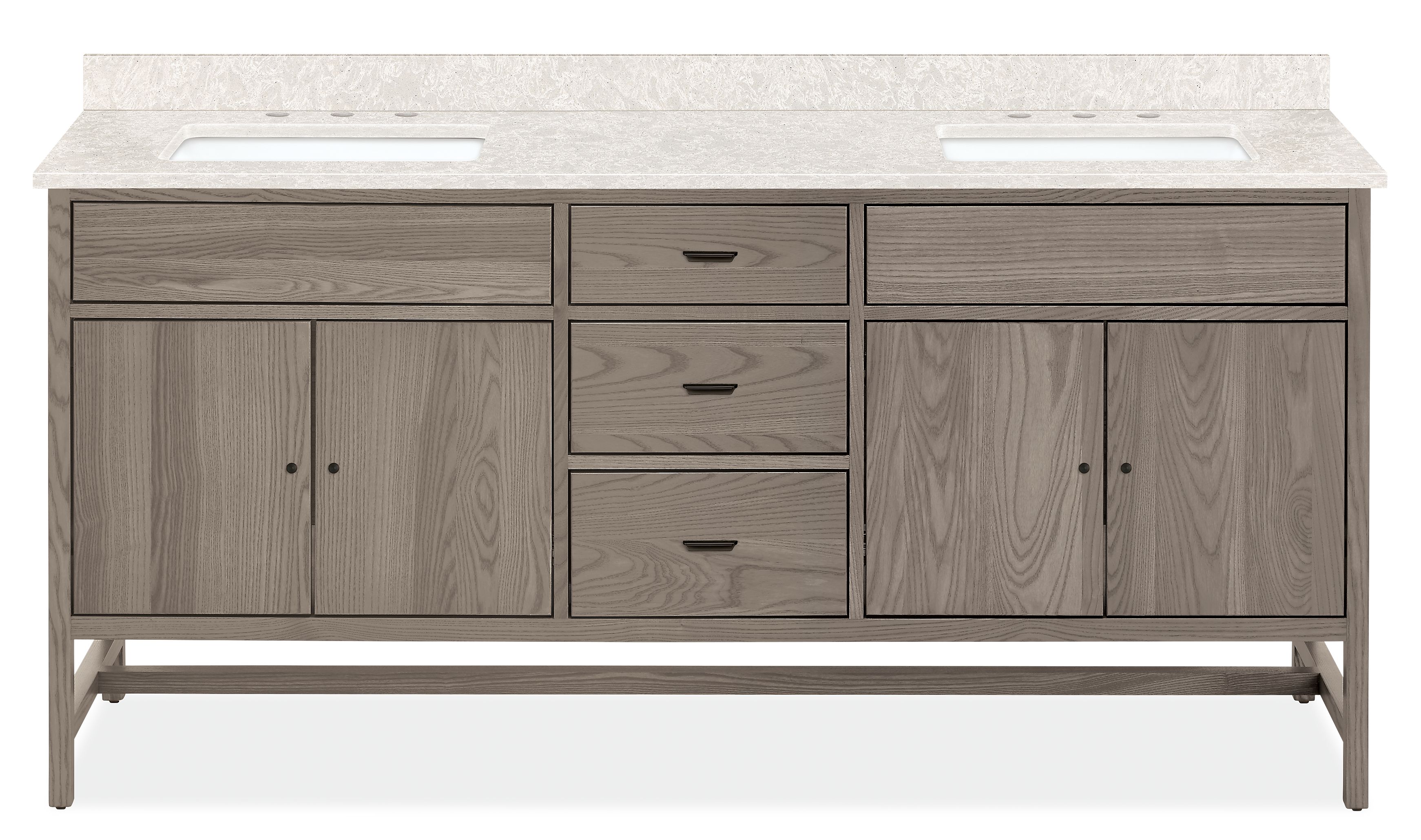 Berkeley 72w 21.75d 34h 3 Hole Double-Sink Vanity in Shell w/Big Sur Mist Top