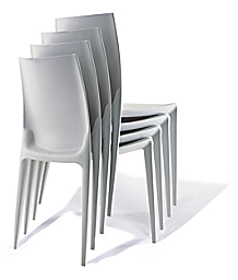 Back view of The Bellini Chair in Light Grey.