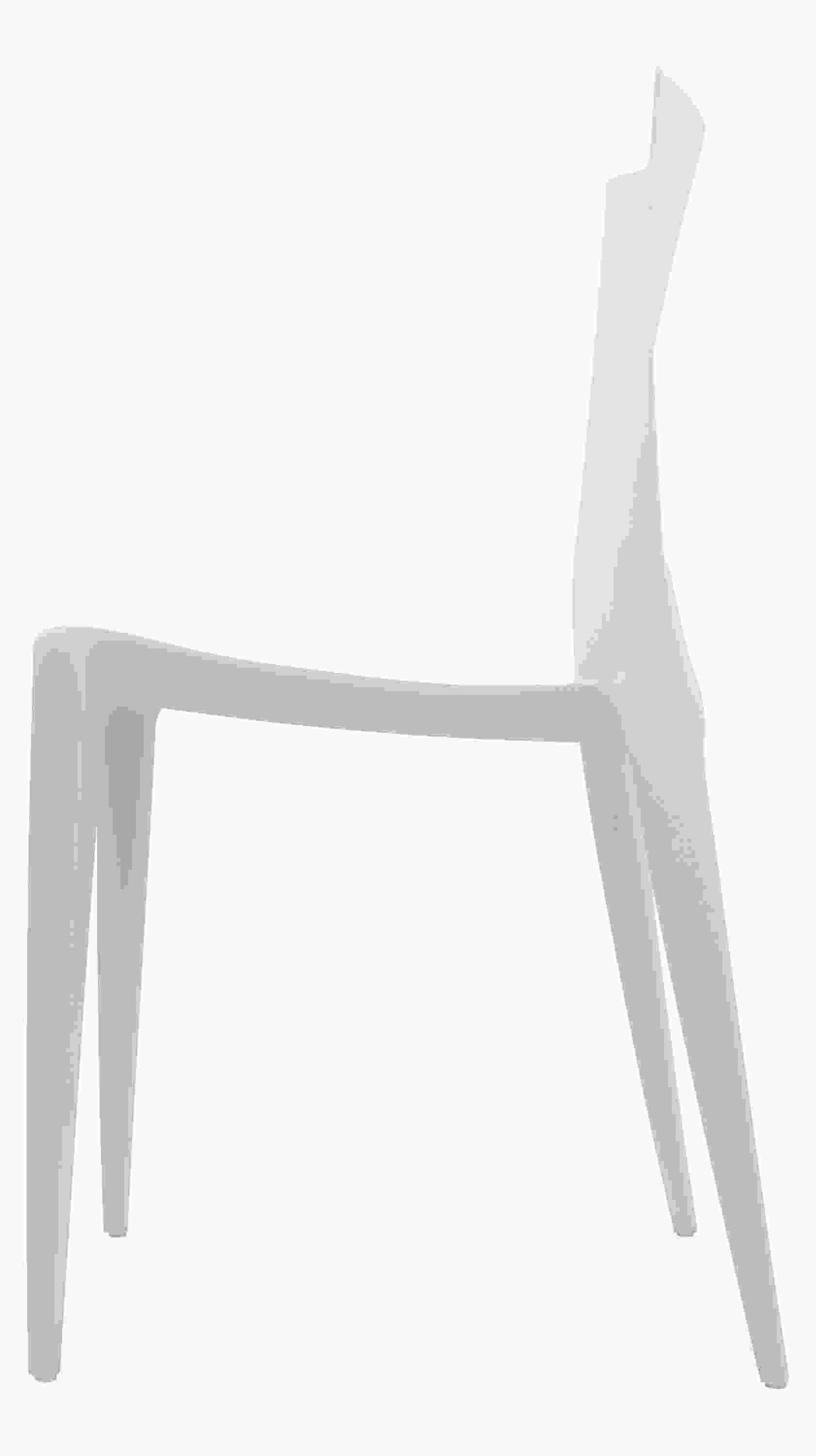 Side view of The Bellini Chair in Light Grey.