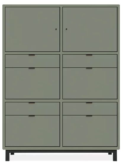 Copenhagen 47w 20d 63h Cabinet in Sage with Natural Steel