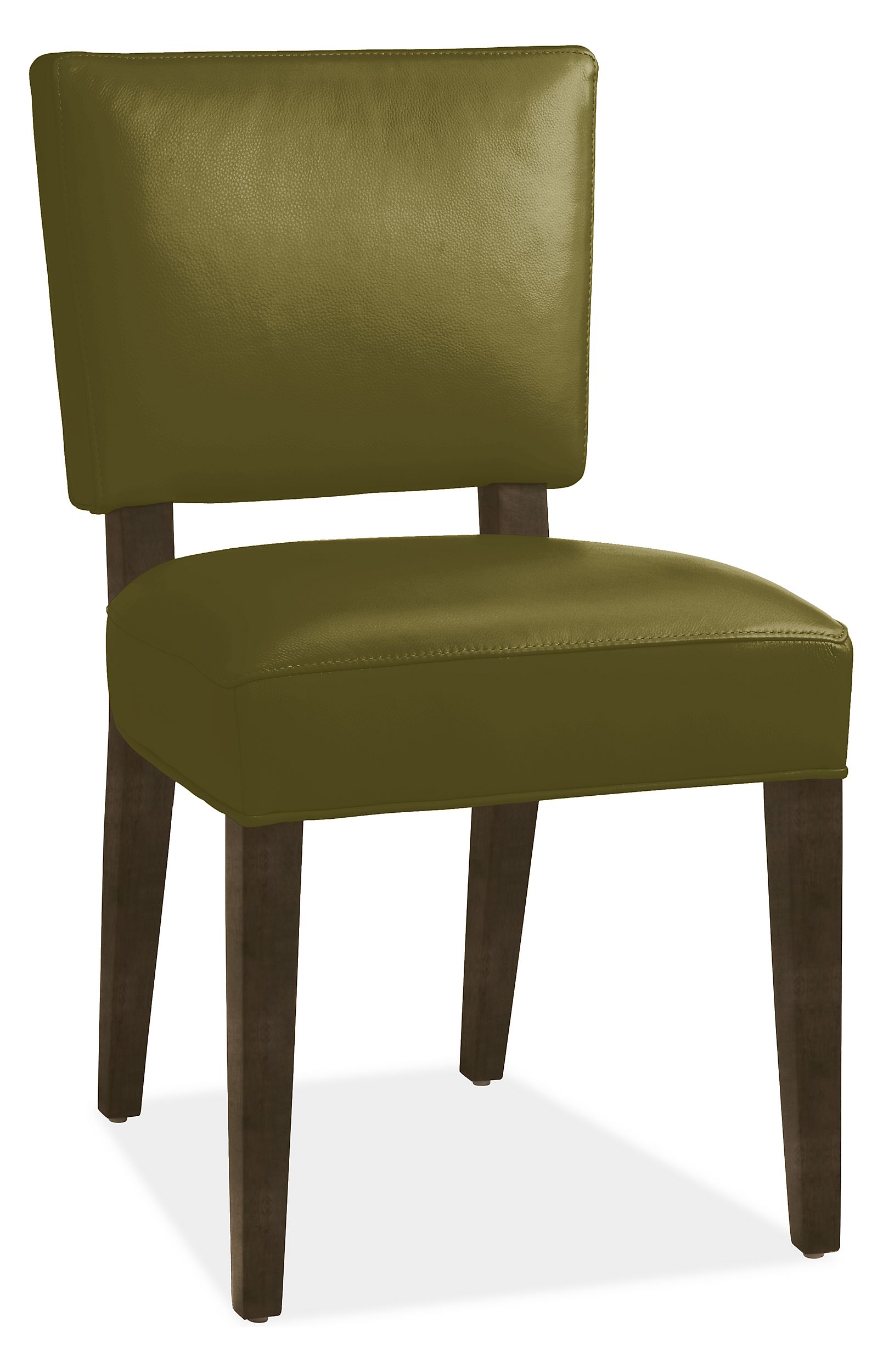Georgia Side Chair in Vento Olive Leather with Charcoal Legs