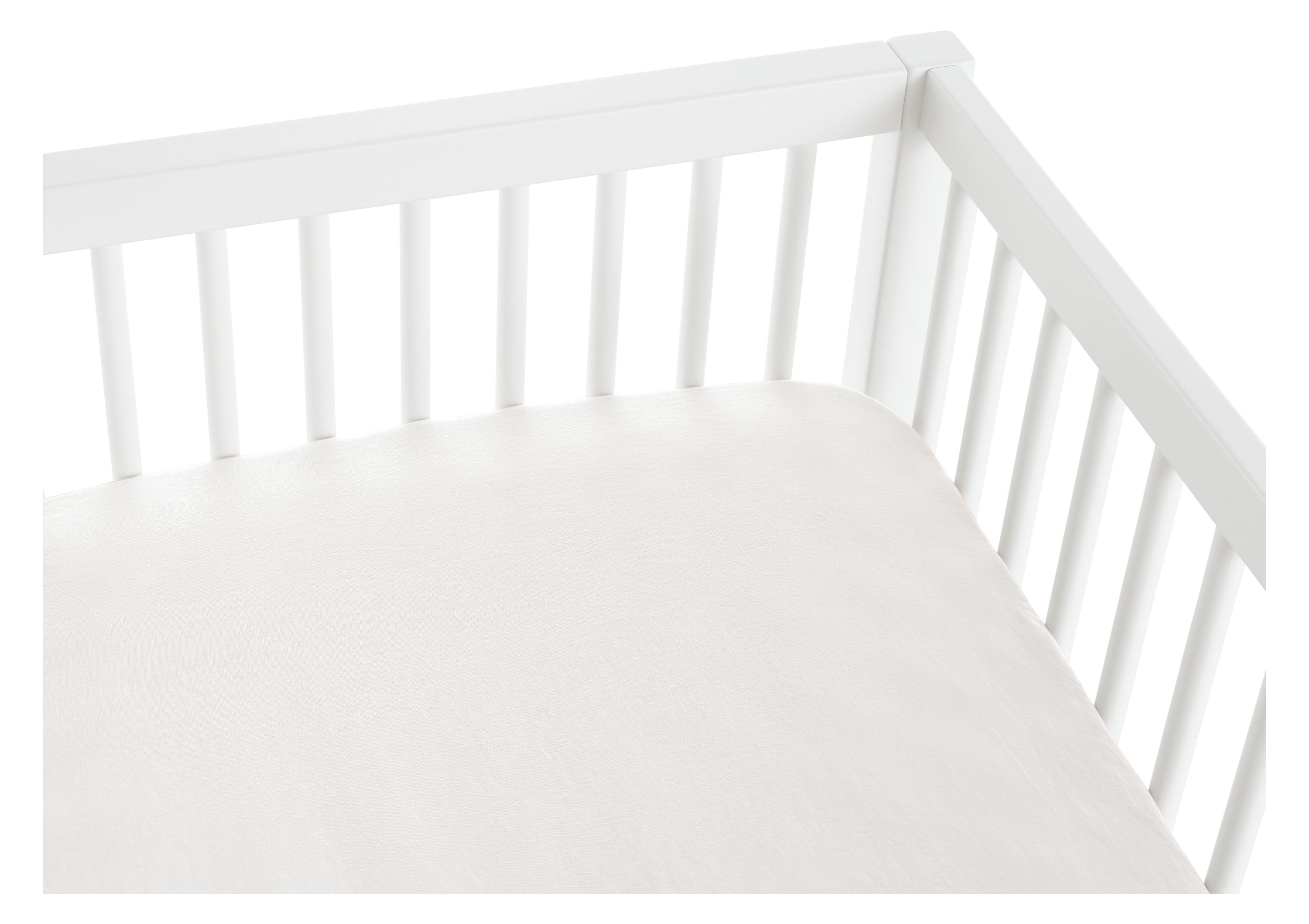Relaxed Linen Crib Fitted Sheet in White