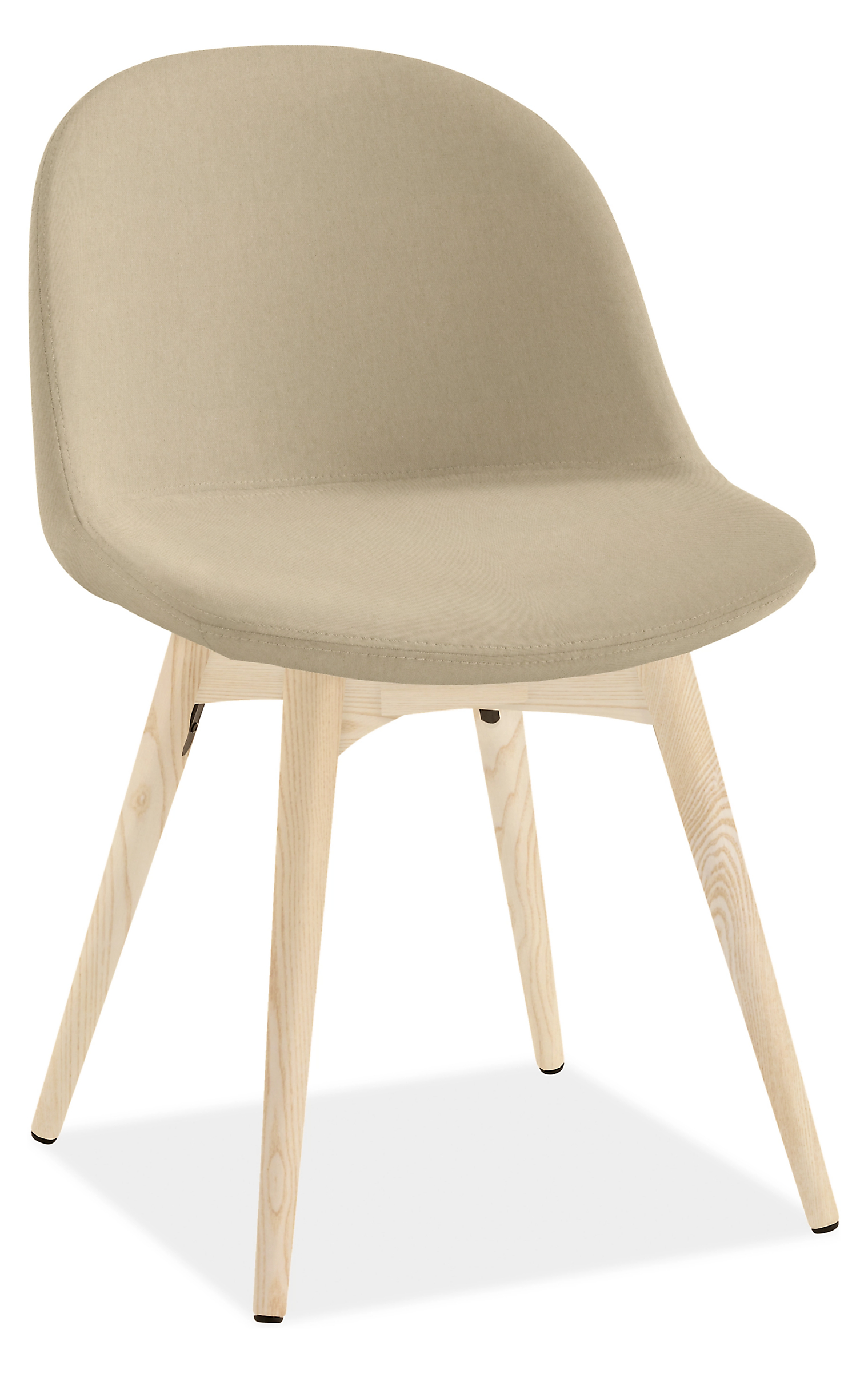 Bernard Dining Chair in Creel Natural Fabric with Ash Wood Legs