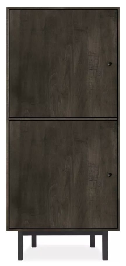 Hudson 22w 16d 50h Cabinet in Charcoal with Natural Steel Base