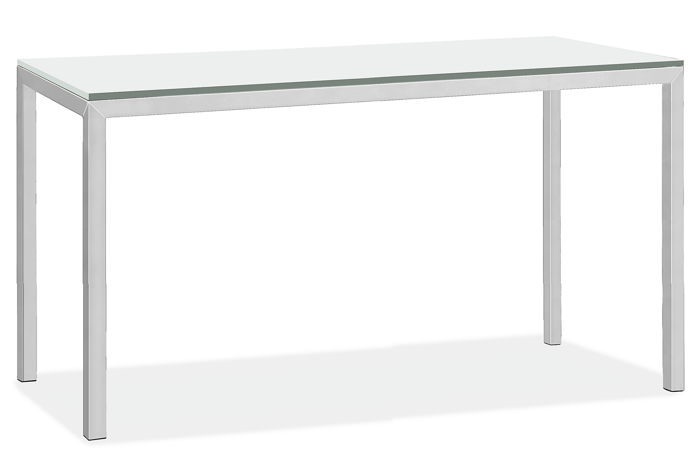 Parsons 70w 24d 36h Counter Table in 1.5" Stainless Steel w/Tempered White Glass