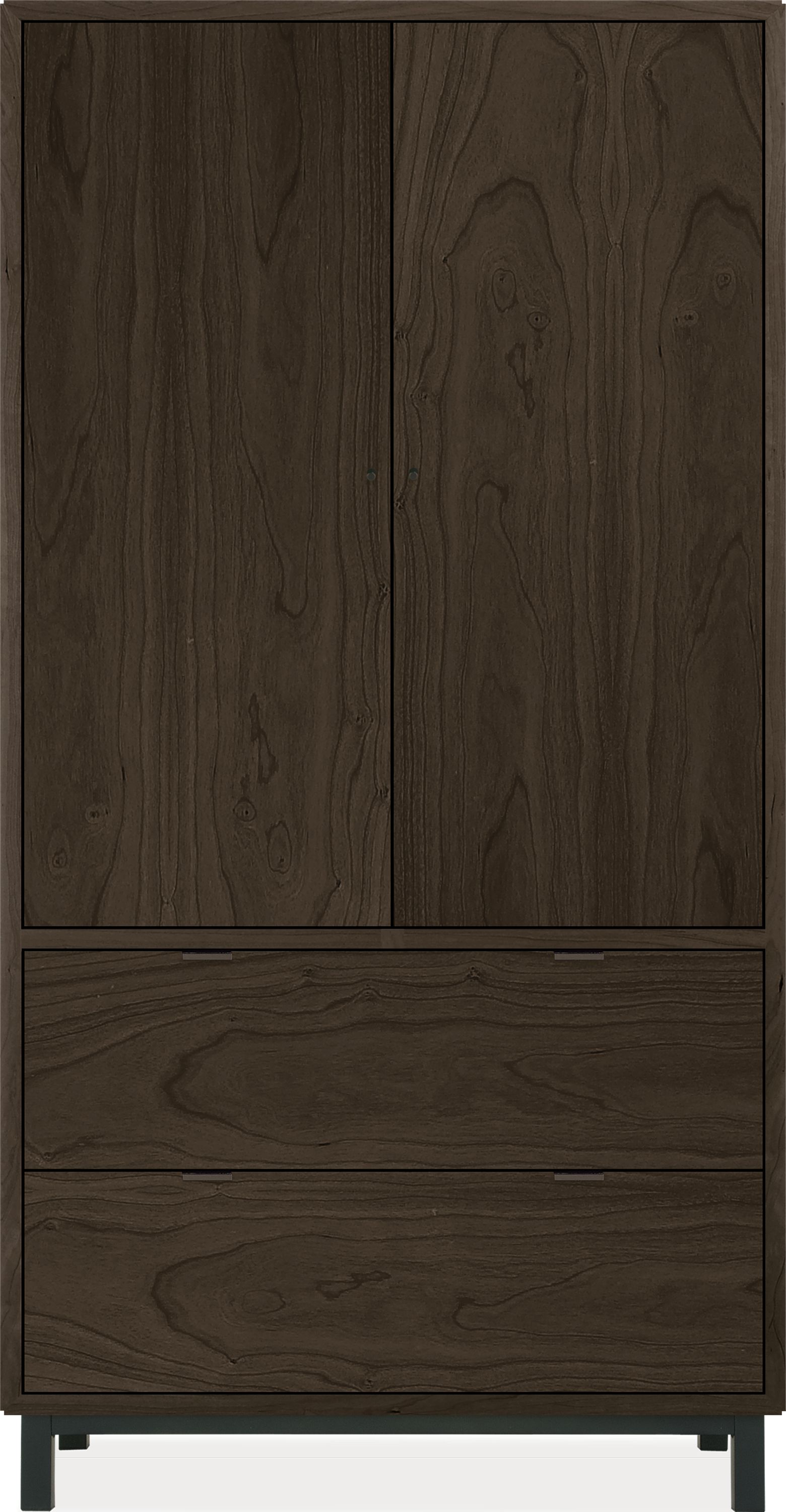 Copenhagen 39w 20d 75h Cabinet in Charcoal w/Natural Steel Base