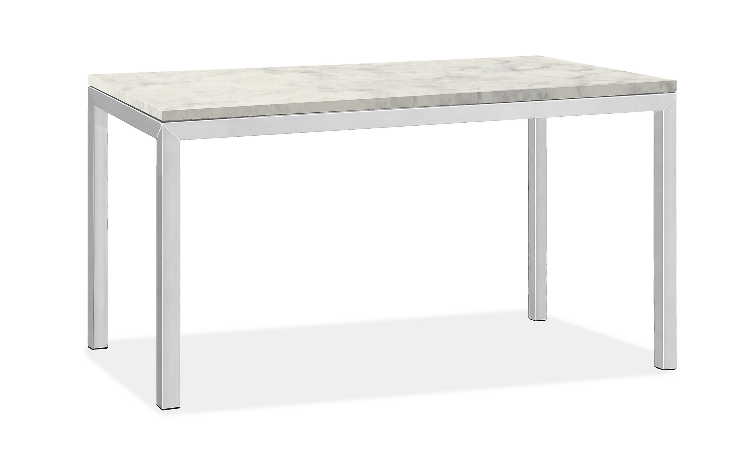 Parsons 42w 18d 28h Console Table in 1.5" Stainless Steel w/Marbled White Quartz