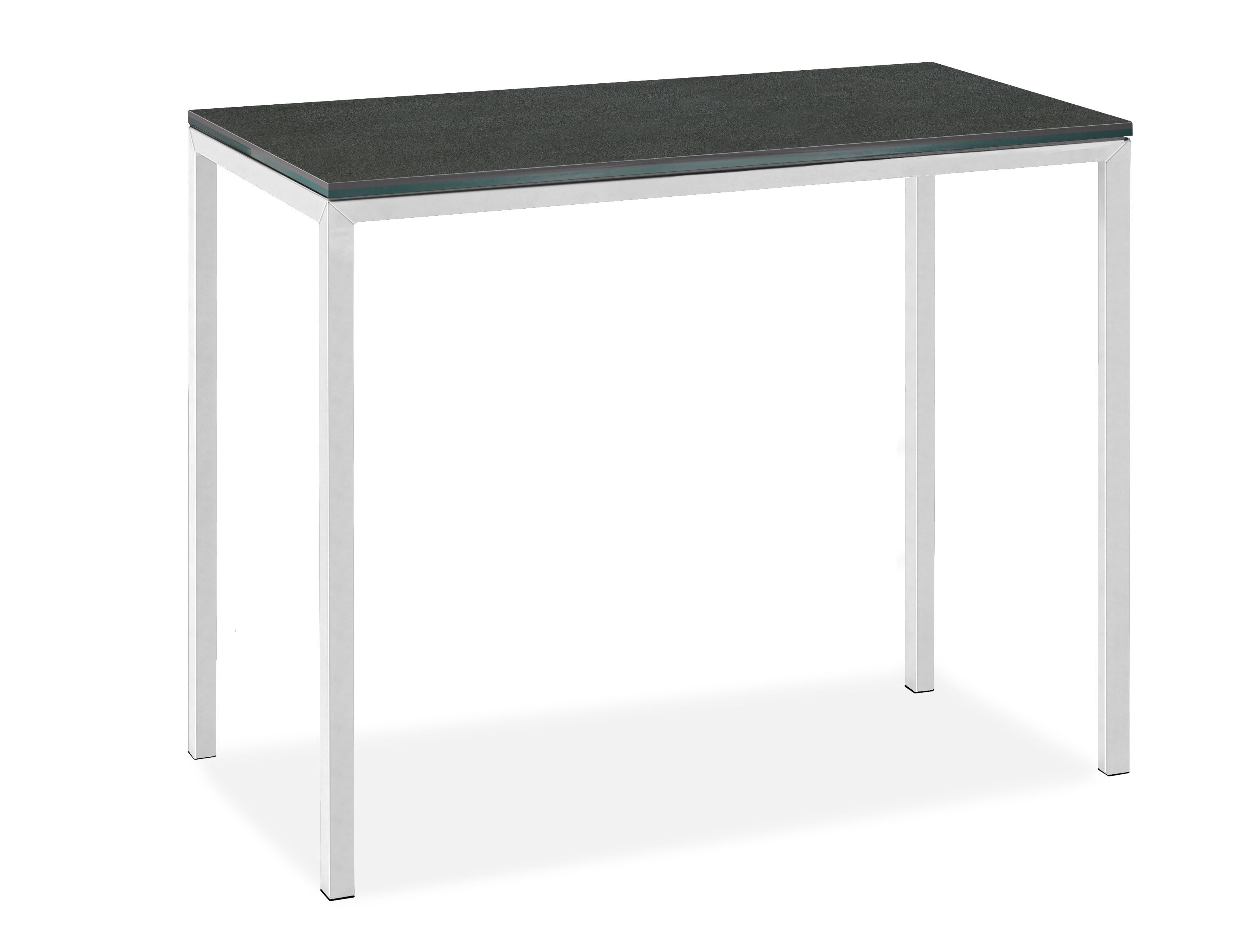 Parsons 24w 12d 24h Outdoor Side Table in 1" SS with Dark Grey Ceramic Top