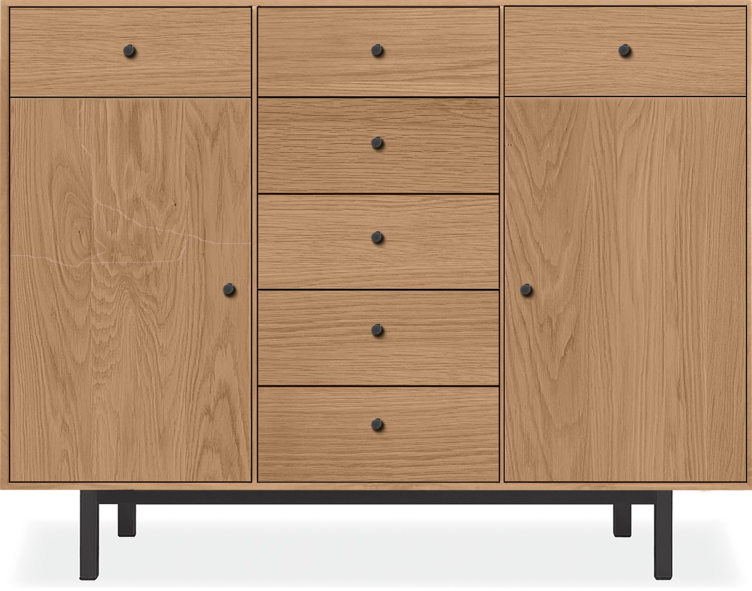 Hudson 50w 20d 38h Cabinet in Rye with Natural Steel