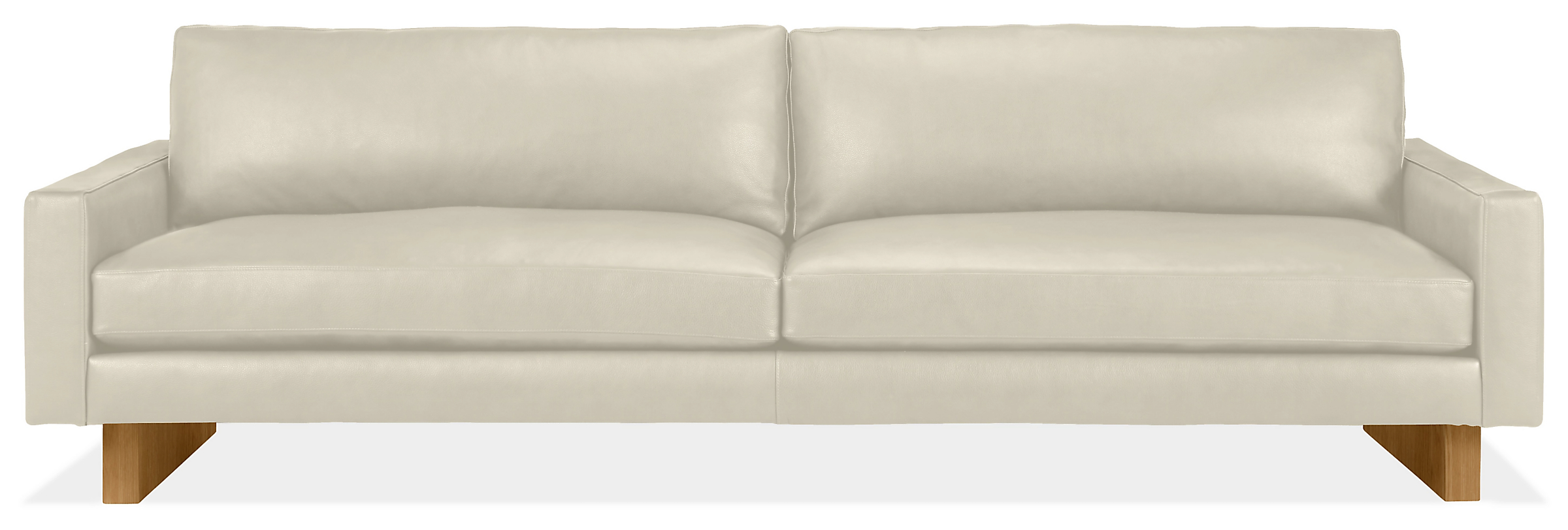 Pierson 102" Sofa in Vento Ivory Leather with White Oak